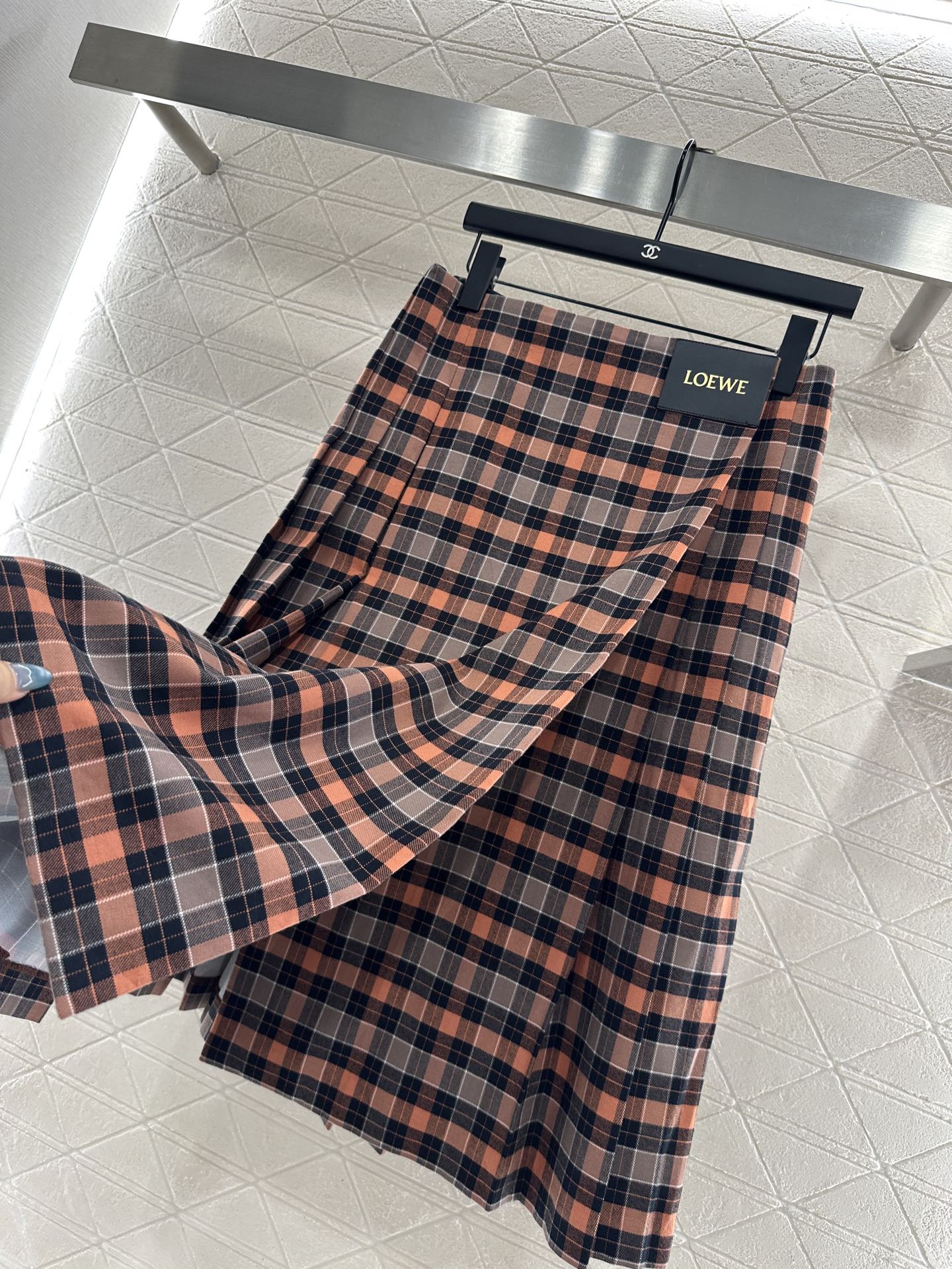 ♥Loew*♥2025新品上架 格纹拉链外套半裙套装定制YB进口棉毛材质，质感光泽，垂顺有型，翻领外套半