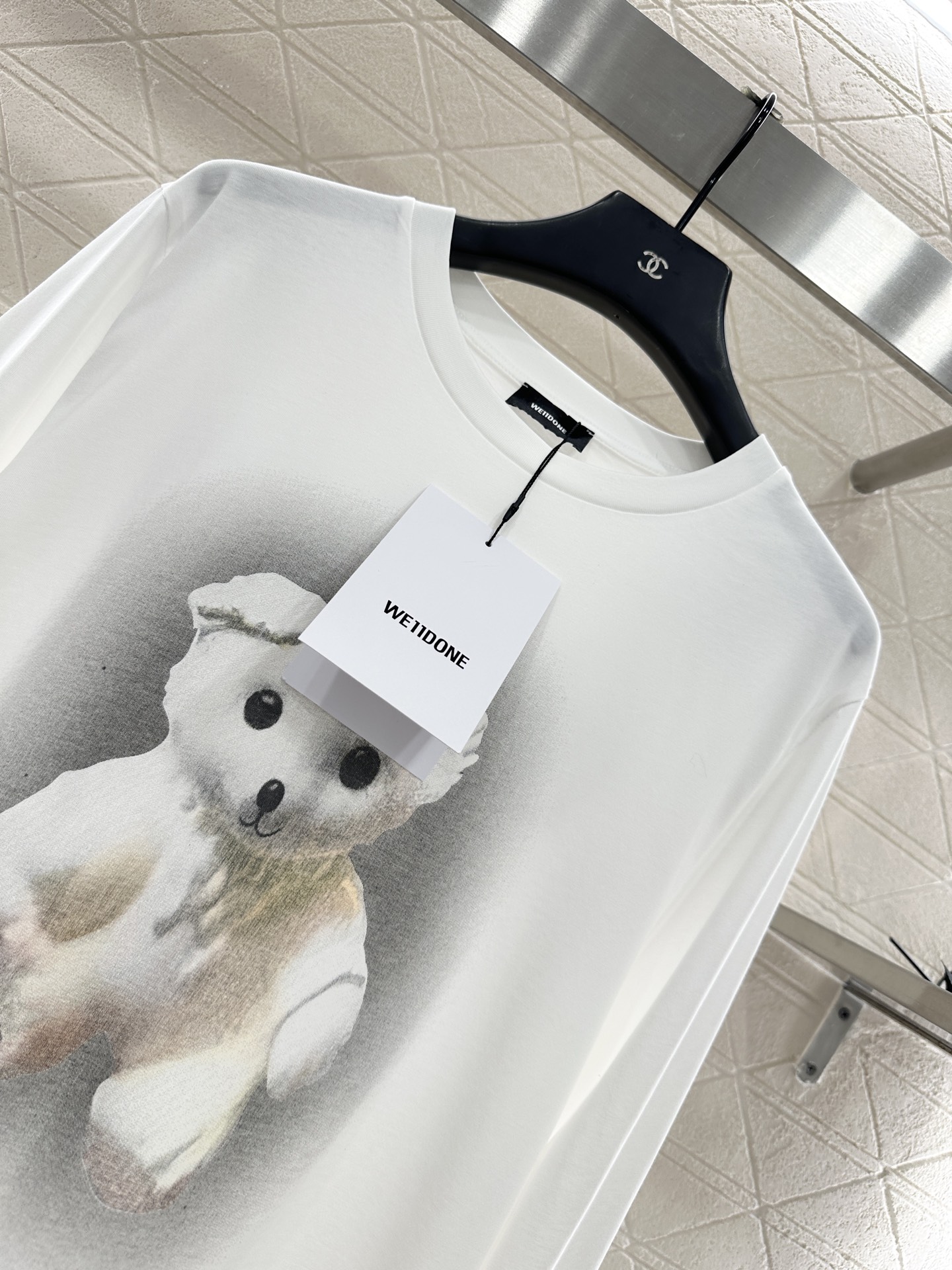 ♥We11don*♥2025新品上架 圆领小熊印花长袖上衣定制YB斜纹全棉材质，质感细腻，穿搭舒适弹力，