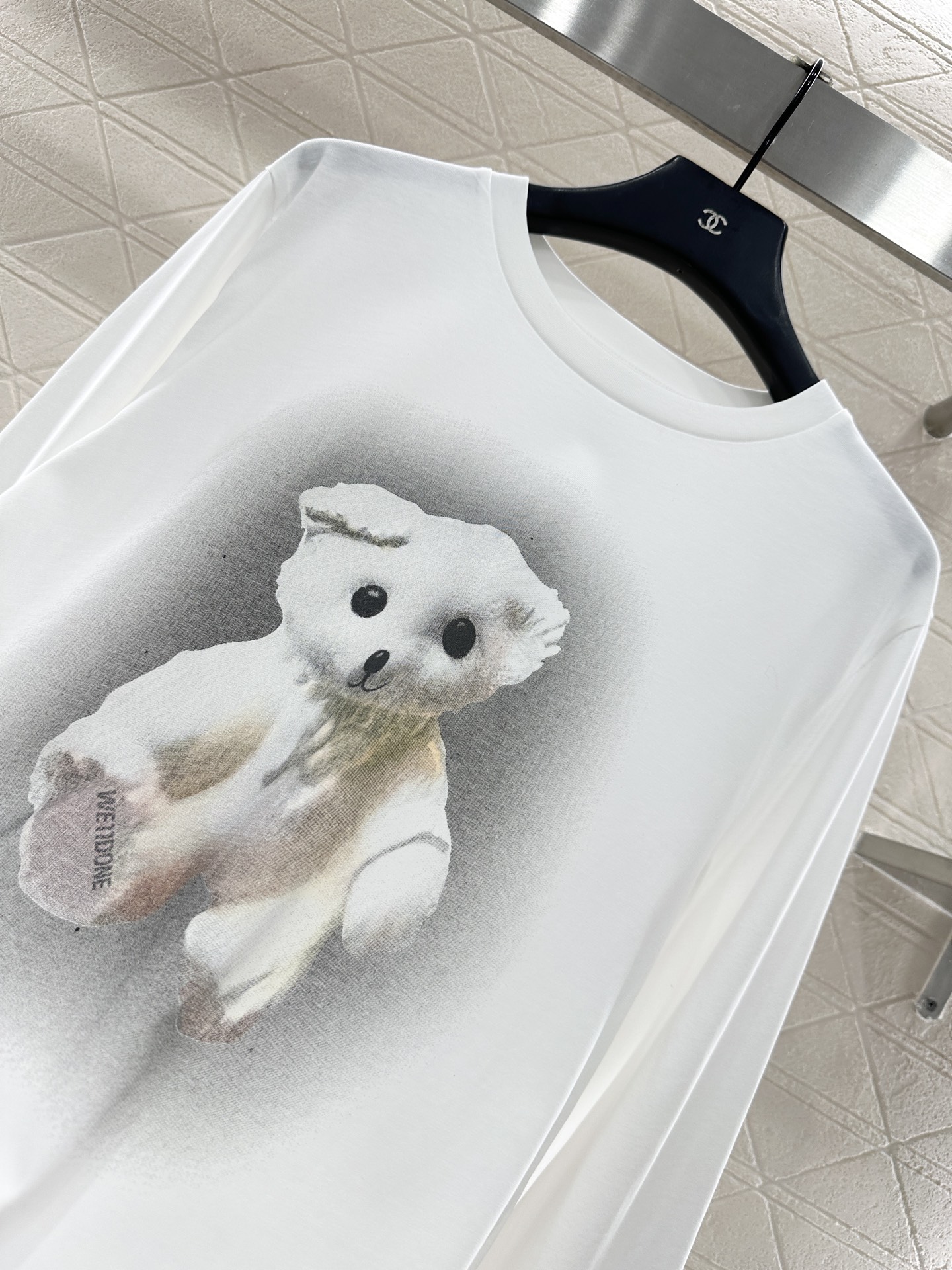 ♥We11don*♥2025新品上架 圆领小熊印花长袖上衣定制YB斜纹全棉材质，质感细腻，穿搭舒适弹力，