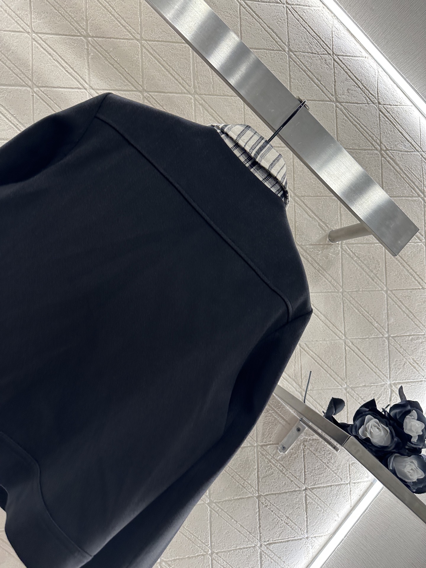 ♥Dio*♥2025新品上架 格纹翻领夹克外套定制YB进口羊毛材质，质感高级，穿搭有型，正肩翻领外套，领