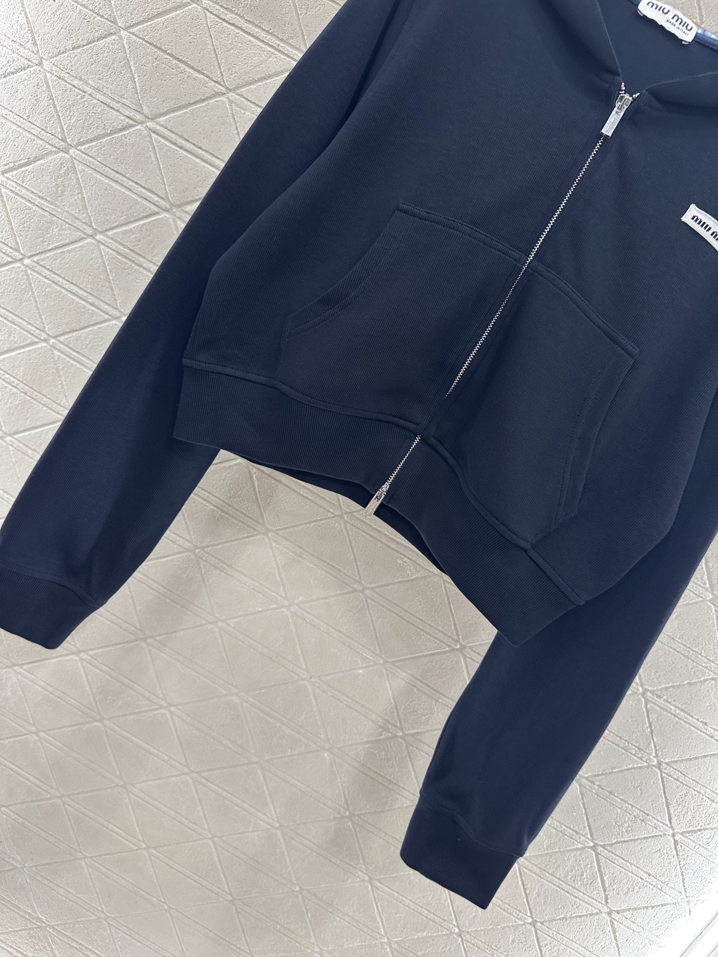 ♥Miumi*♥2025新品上架 格纹拼接连帽外套长裤套装定制YB斜纹全棉材质，质感光泽，品相高级，宽松