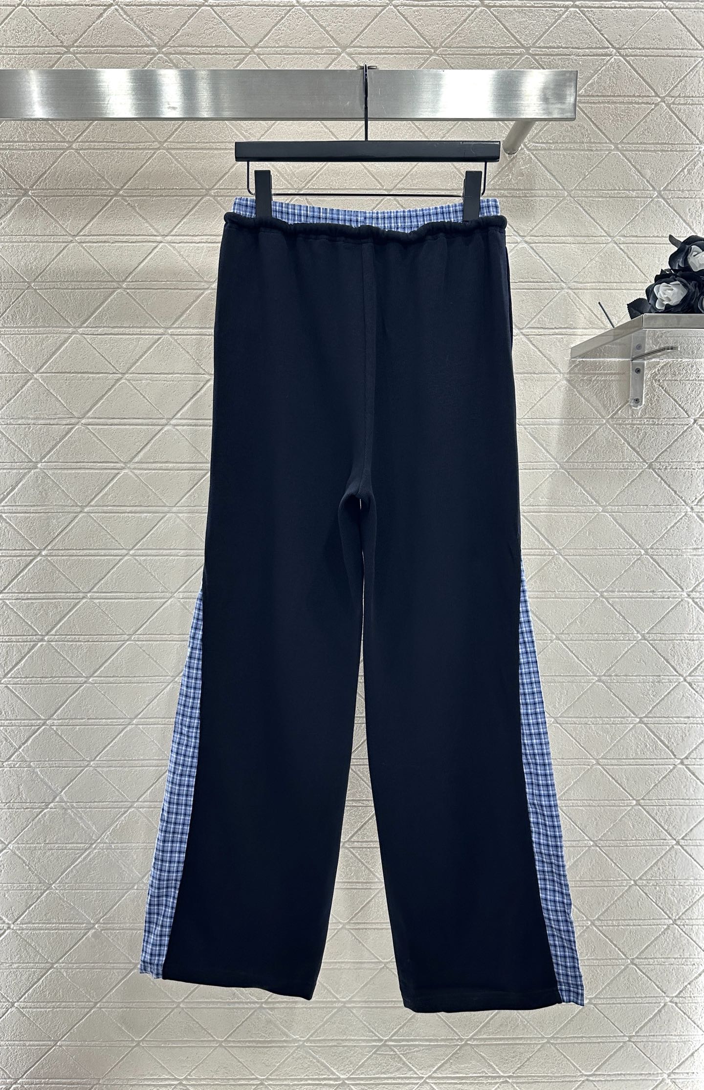 ♥Miumi*♥2025新品上架 格纹拼接连帽外套长裤套装定制YB斜纹全棉材质，质感光泽，品相高级，宽松