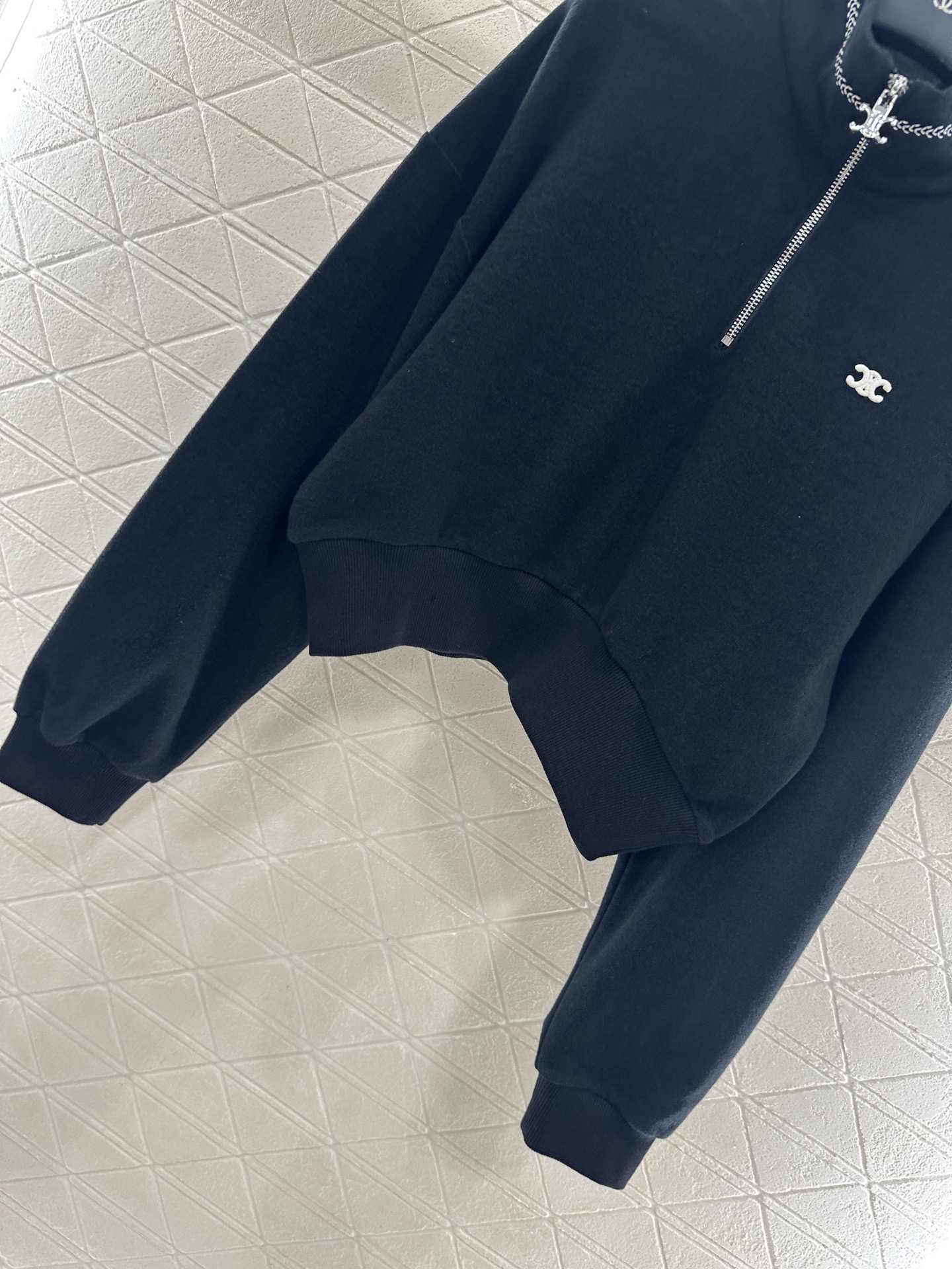 ♥Celin*♥2025新品上架半开襟翻领套头卫衣长裤套装定制YB斜纹全棉材质，舒适透气，挺括有型，高立