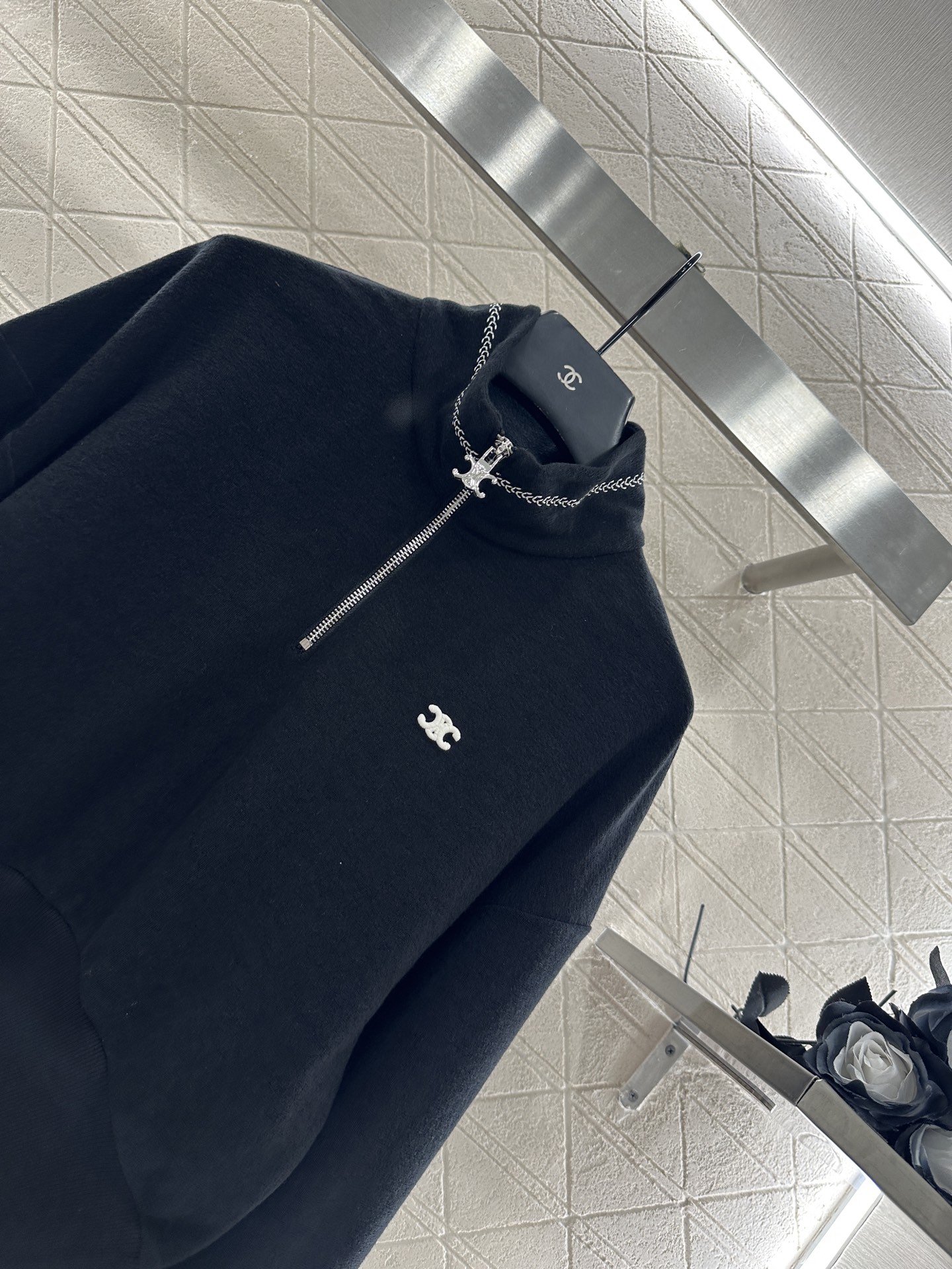 ♥Celin*♥2025新品上架半开襟翻领套头卫衣长裤套装定制YB斜纹全棉材质，舒适透气，挺括有型，高立