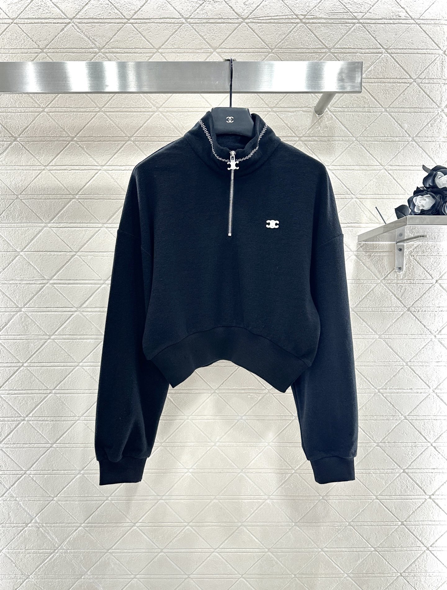 ♥Celin*♥2025新品上架半开襟翻领套头卫衣长裤套装定制YB斜纹全棉材质，舒适透气，挺括有型，高立