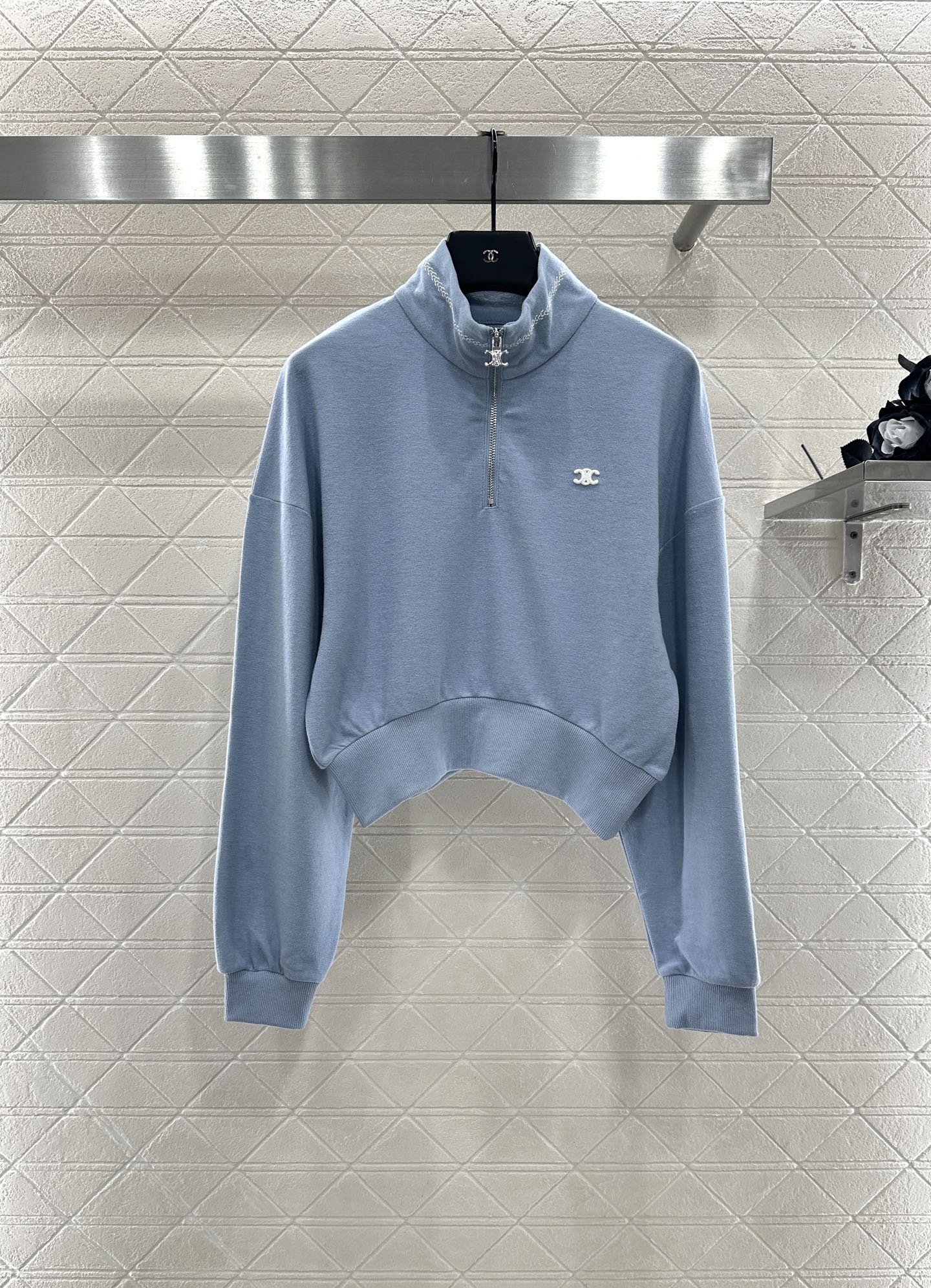 ♥Celin*♥2025新品上架半开襟翻领套头卫衣长裤套装定制YB斜纹全棉材质，舒适透气，挺括有型，高立