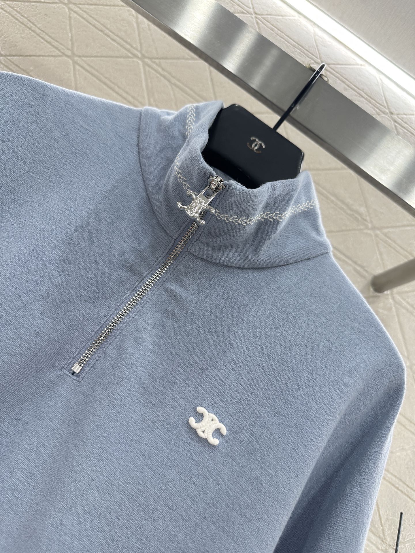 ♥Celin*♥2025新品上架半开襟翻领套头卫衣长裤套装定制YB斜纹全棉材质，舒适透气，挺括有型，高立