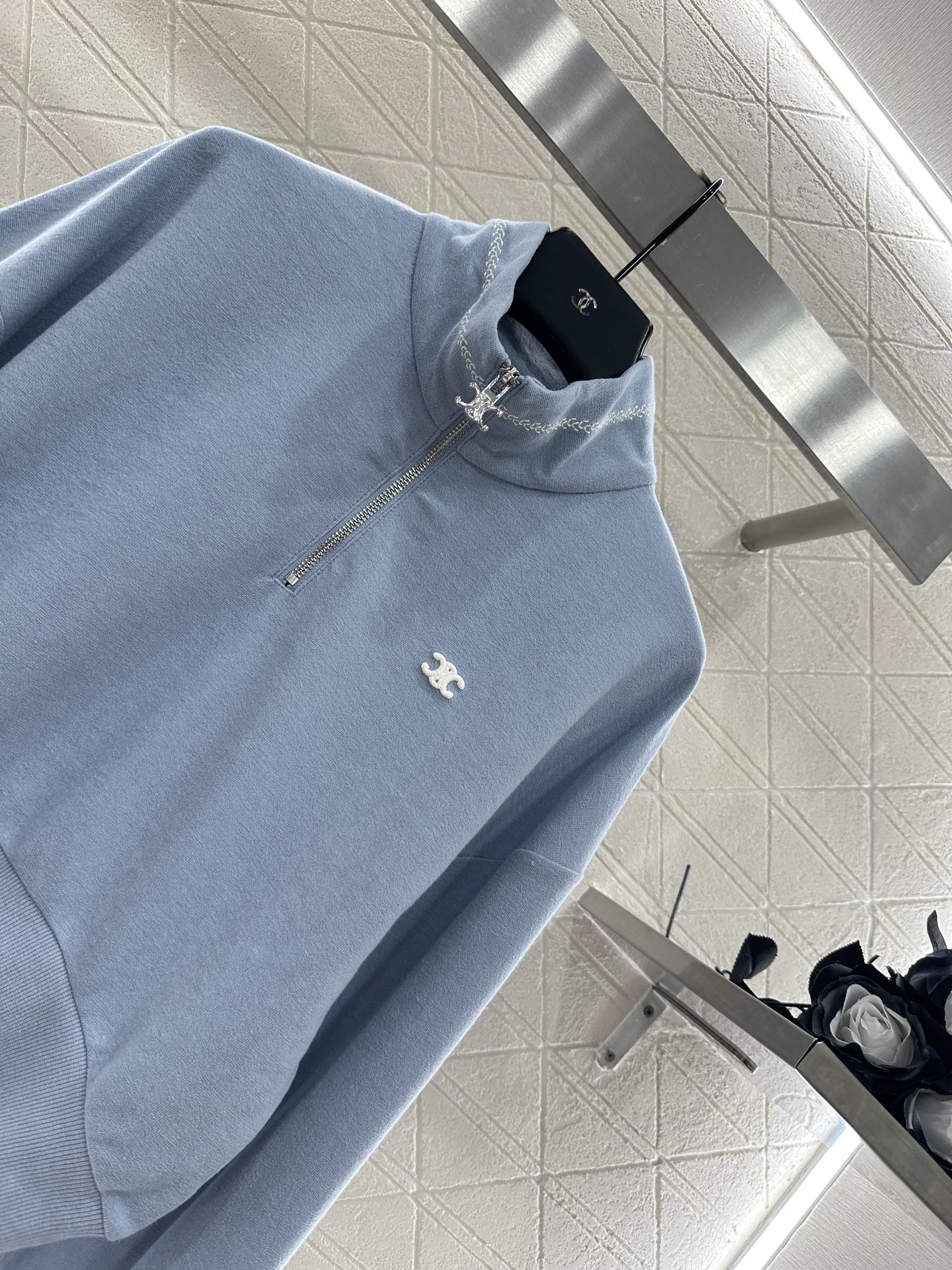 ♥Celin*♥2025新品上架半开襟翻领套头卫衣长裤套装定制YB斜纹全棉材质，舒适透气，挺括有型，高立