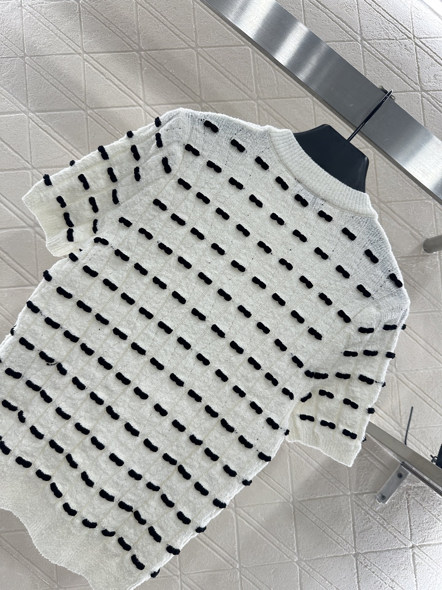 ♥Chane*♥2025新品上架 蝴蝶结针织短袖定制YB羊毛纱线织造，质感高级舒适，套头针织短袖剪裁，通