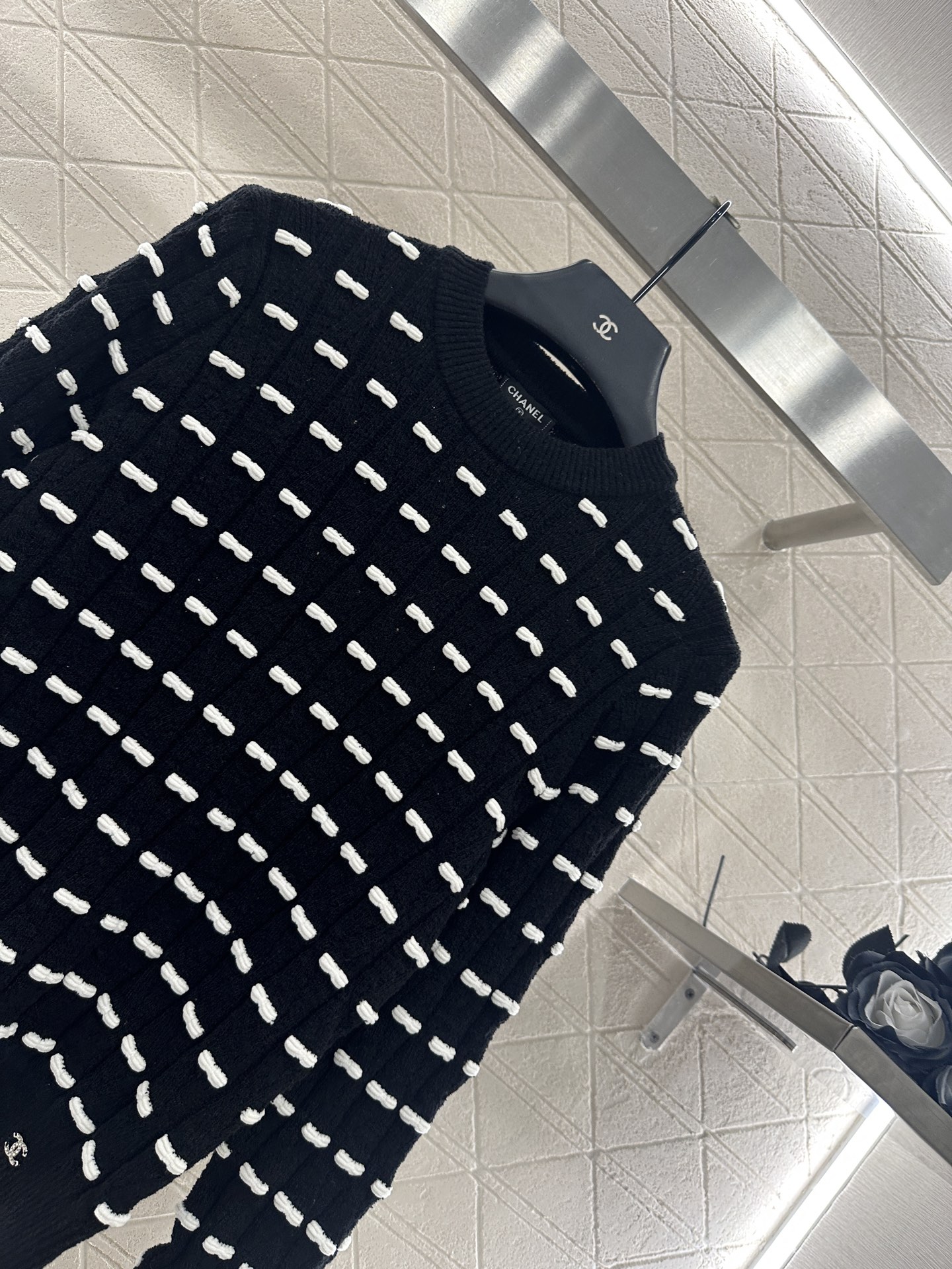 ♥Chane*♥2025新品上架 蝴蝶结针织长袖上衣定制YB羊毛纱线织造，质感高级舒适，套头针织毛衣剪裁