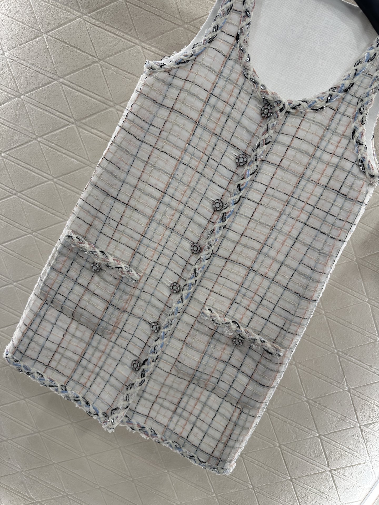 ♥Chane*♥2025新品上架 编织洋装捆边马甲裙定制YB进口粗纺羊毛呢材质，肌理明显，毛料肉眼可见，