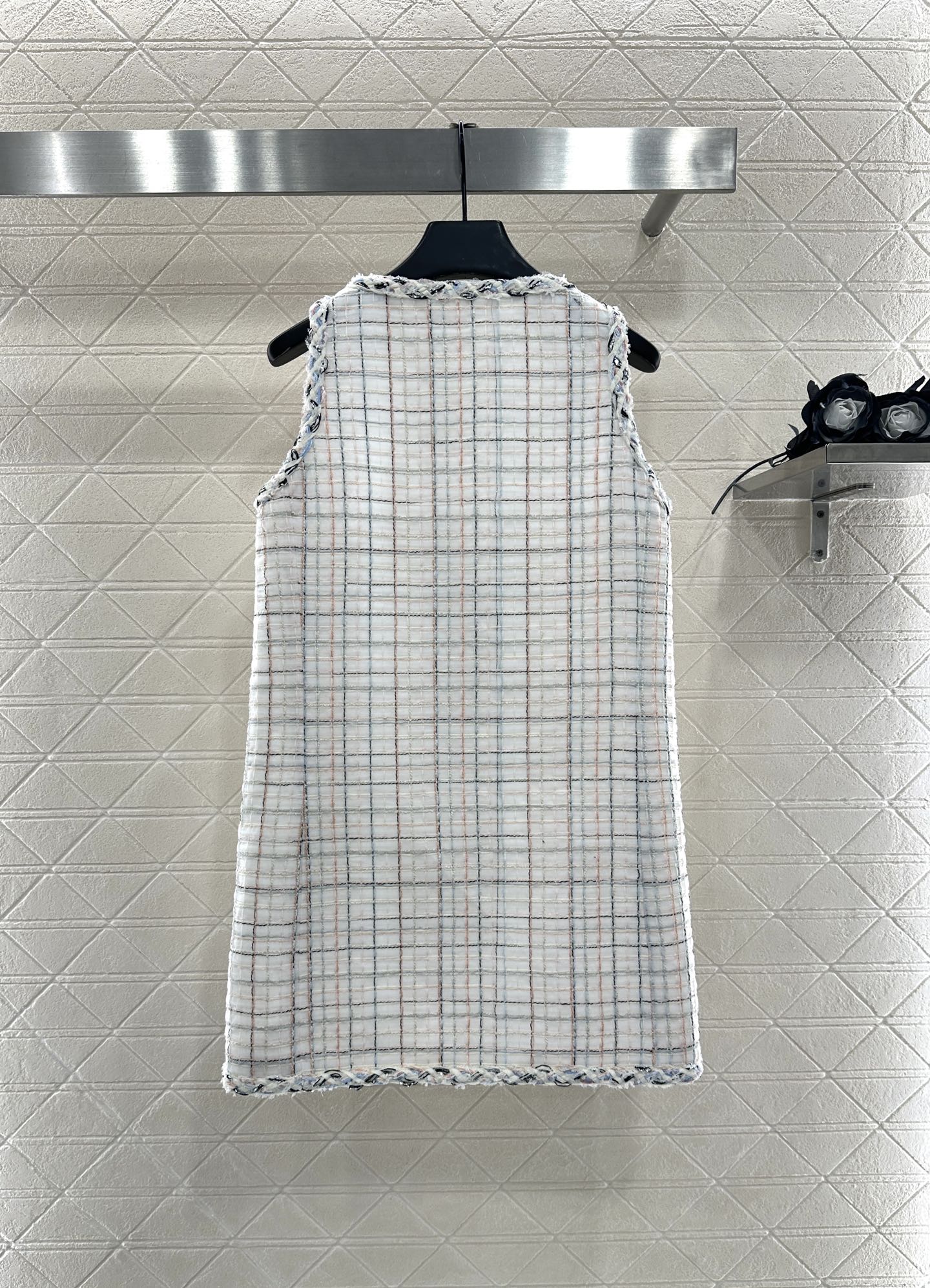 ♥Chane*♥2025新品上架 编织洋装捆边马甲裙定制YB进口粗纺羊毛呢材质，肌理明显，毛料肉眼可见，