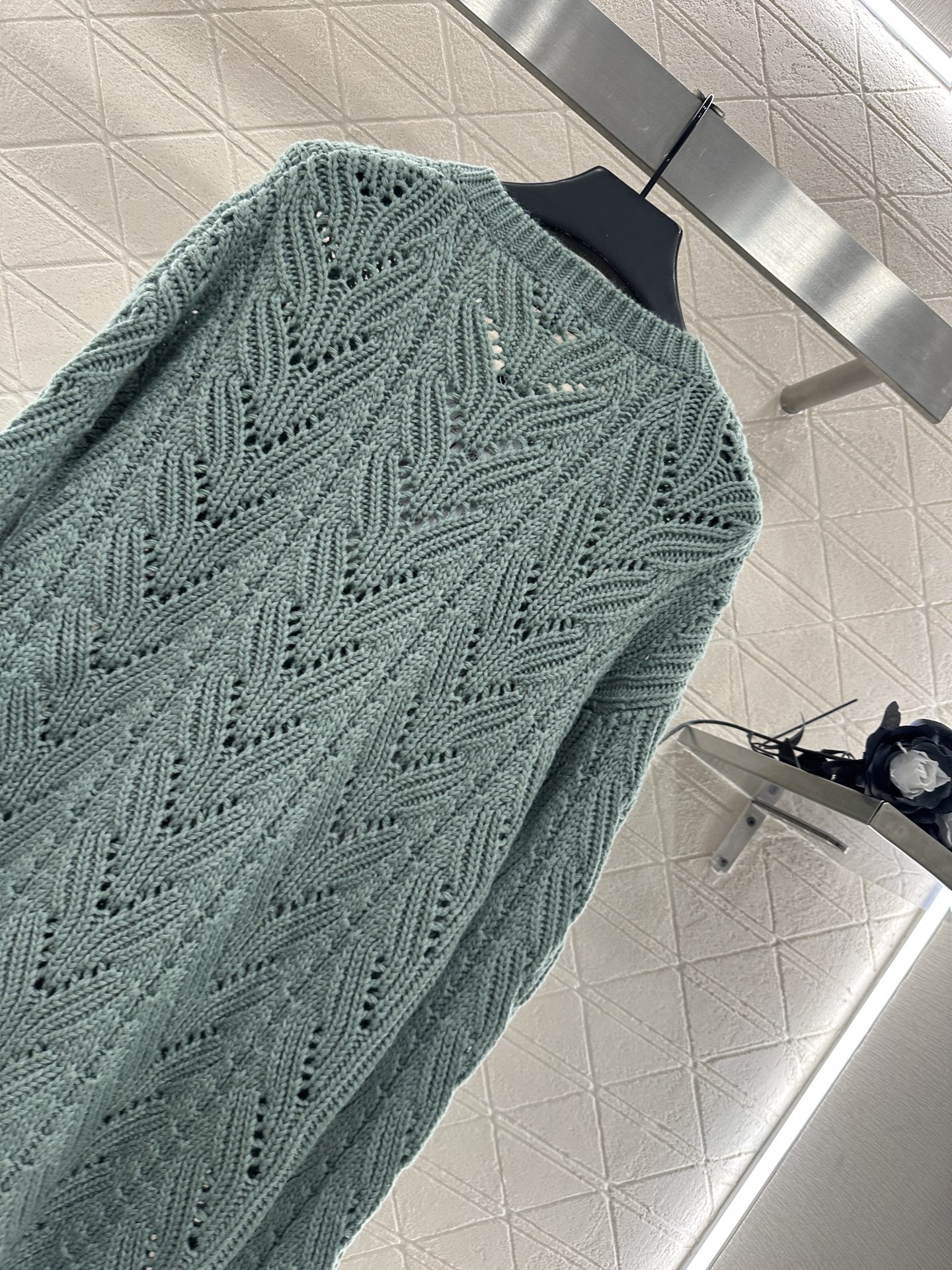 ♥Chane*♥2025新品上架 蝴蝶结镂空针织裙定制YB羊毛纱线织造，穿搭舒适，柔软细腻，针织连衣裙剪