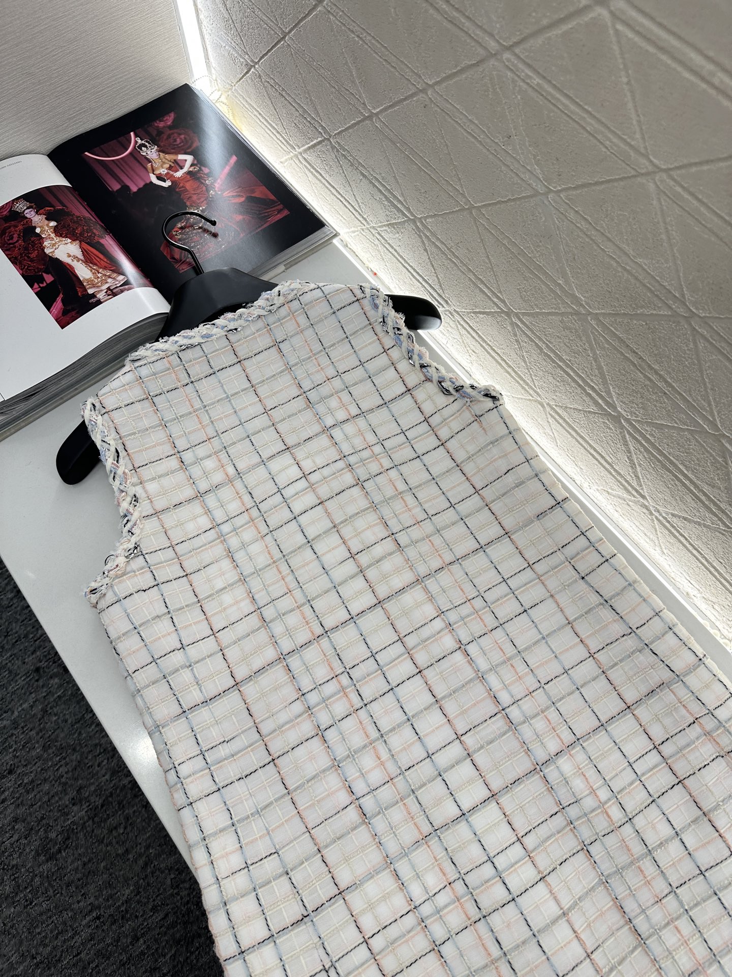 ♥Chane*♥2025新品上架 编织洋装捆边马甲裙定制YB进口粗纺羊毛呢材质，肌理明显，毛料肉眼可见，