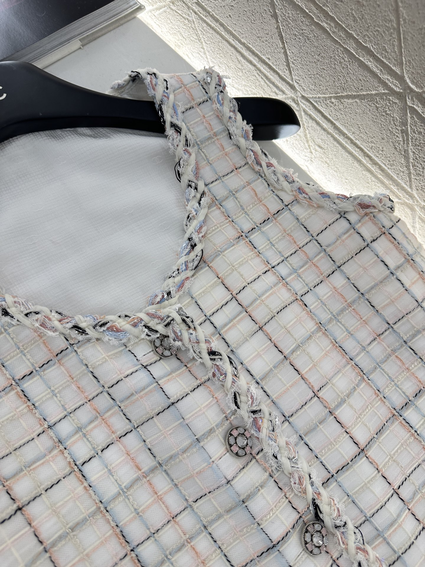 ♥Chane*♥2025新品上架 编织洋装捆边马甲裙定制YB进口粗纺羊毛呢材质，肌理明显，毛料肉眼可见，