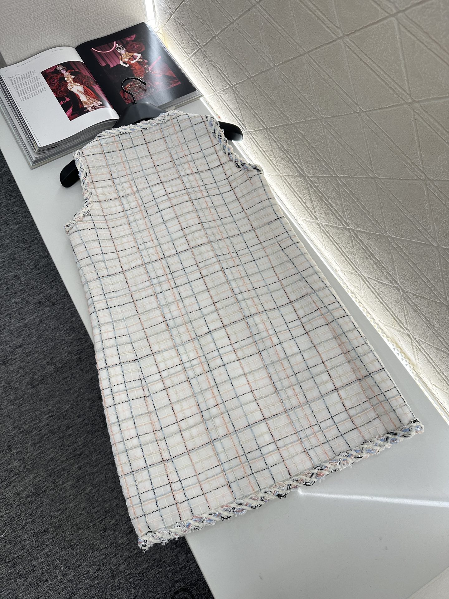 ♥Chane*♥2025新品上架 编织洋装捆边马甲裙定制YB进口粗纺羊毛呢材质，肌理明显，毛料肉眼可见，