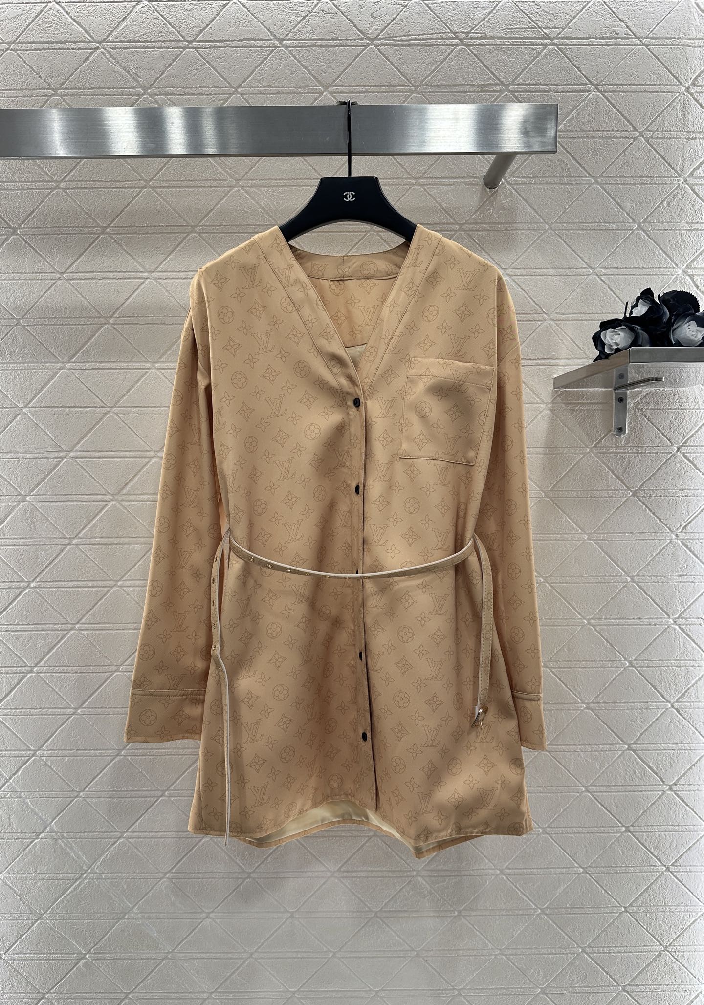 Louis Vuitton Monogram Belted Mini Dress, Designer Style For Women