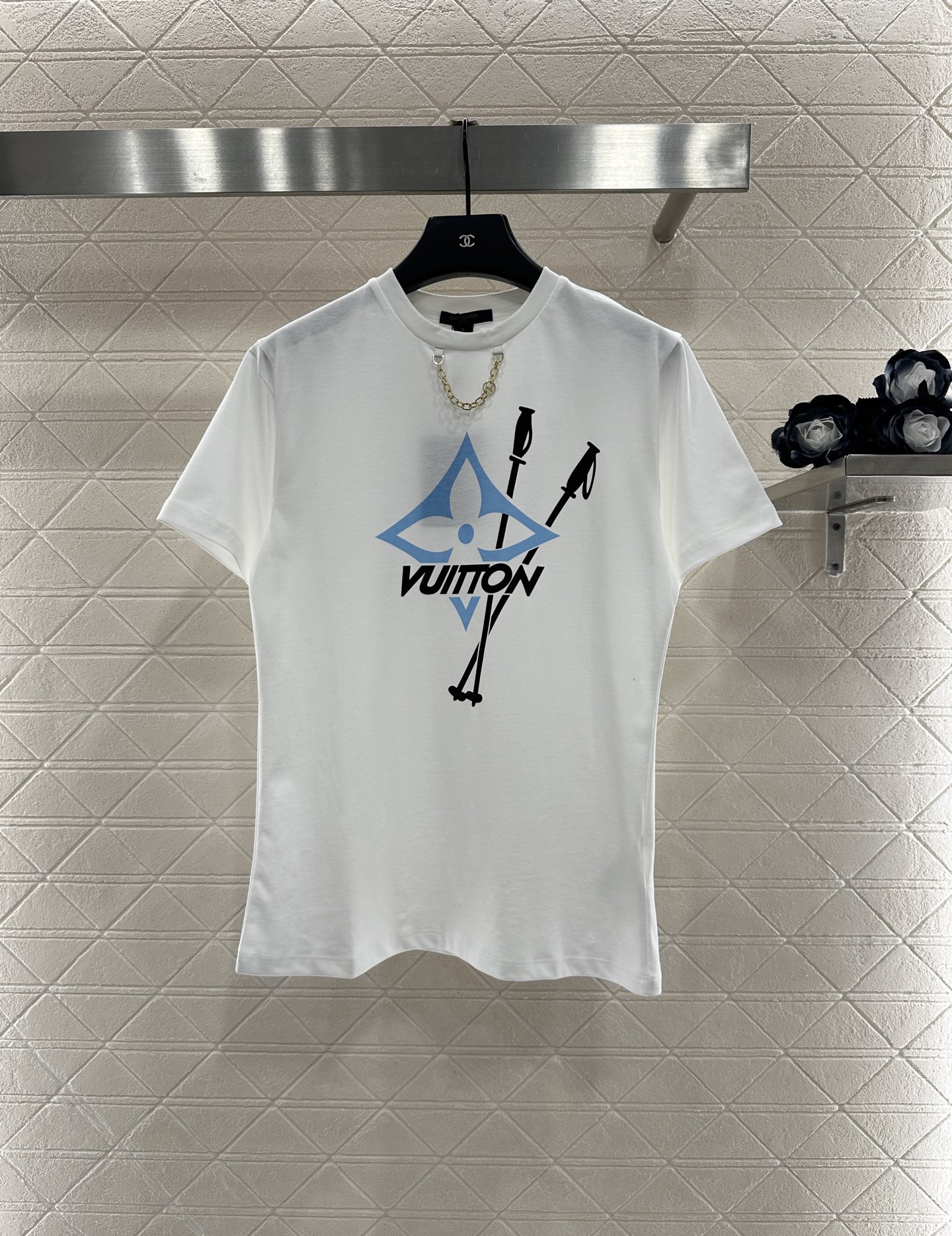♥Louis Vuitto*♥2025新品上架 链条圆领印花𝑇𝑒𝑒滑雪系列#定制YB斜纹全棉材质，透气舒