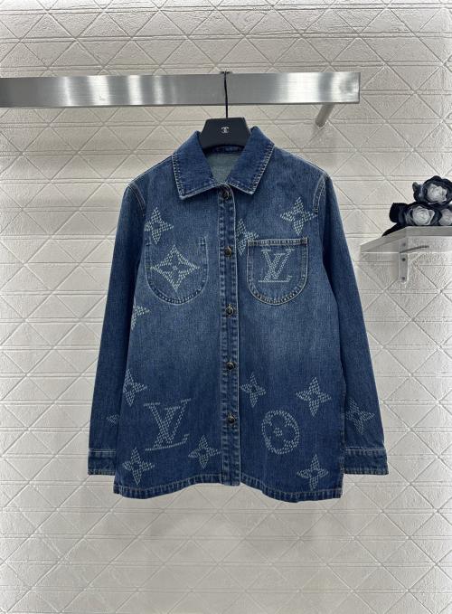 Louis Vuitton 2025 New Laser Printed Denim Shirt Jacket & Pants Set 1 Louis Vuitton 2025 New Laser Printed Denim Shirt Jacket & Pants Set