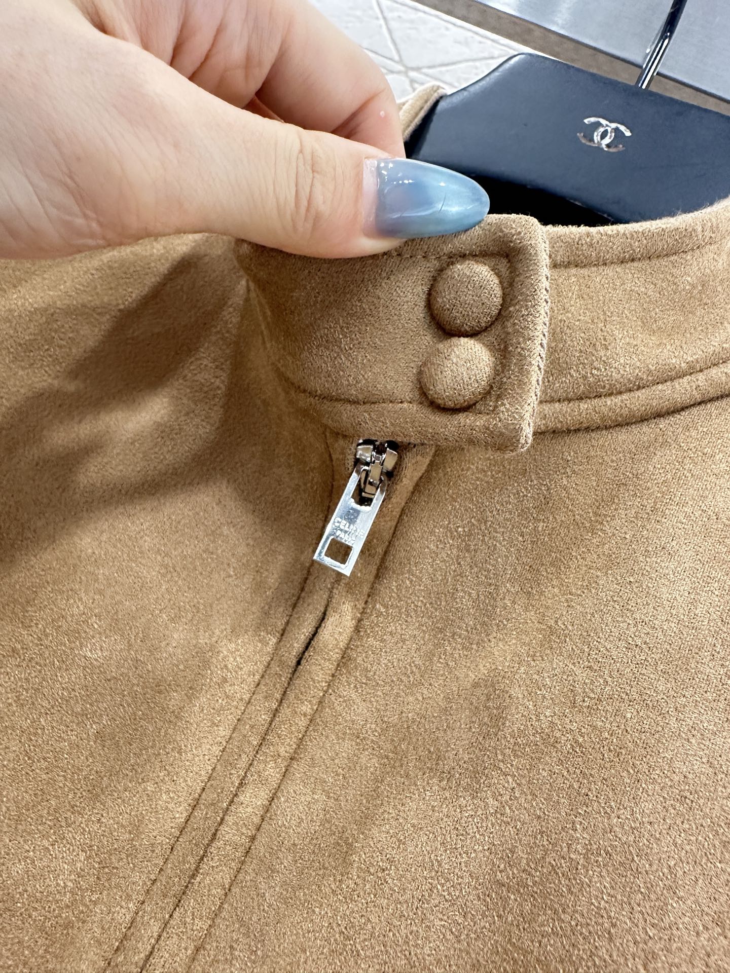 ♥Celin*♥2025新品上架 麂皮飞行夹克外套定制YB棉麂皮材质，质感光泽，肌理明显，拉链夹克外套版