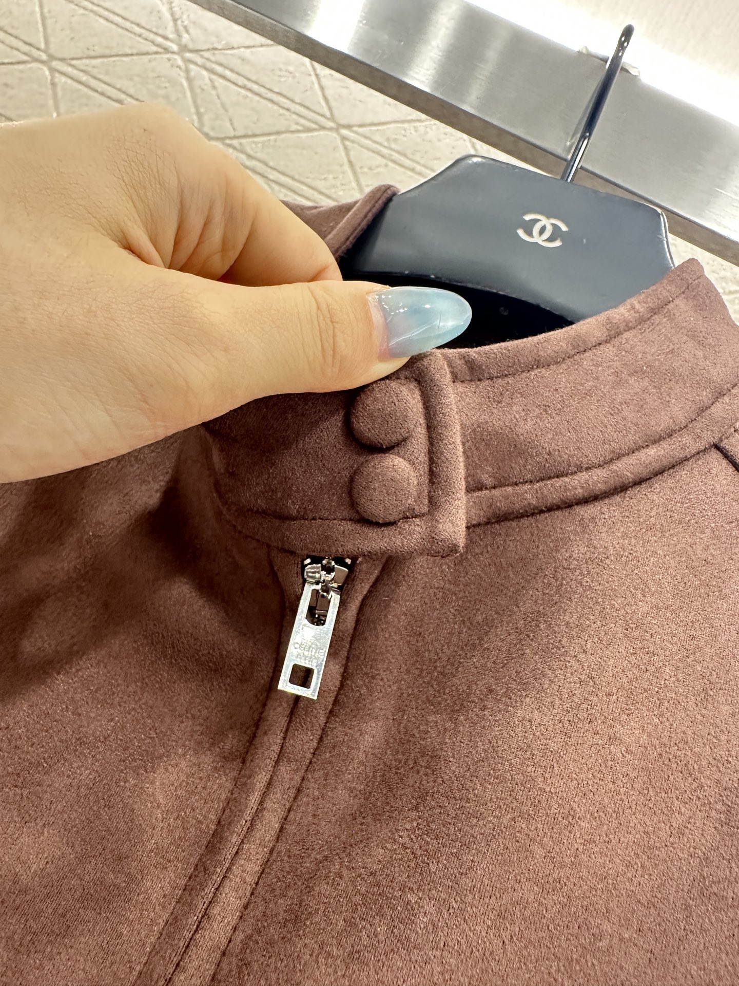 ♥Celin*♥2025新品上架 麂皮飞行夹克外套定制YB棉麂皮材质，质感光泽，肌理明显，拉链夹克外套版