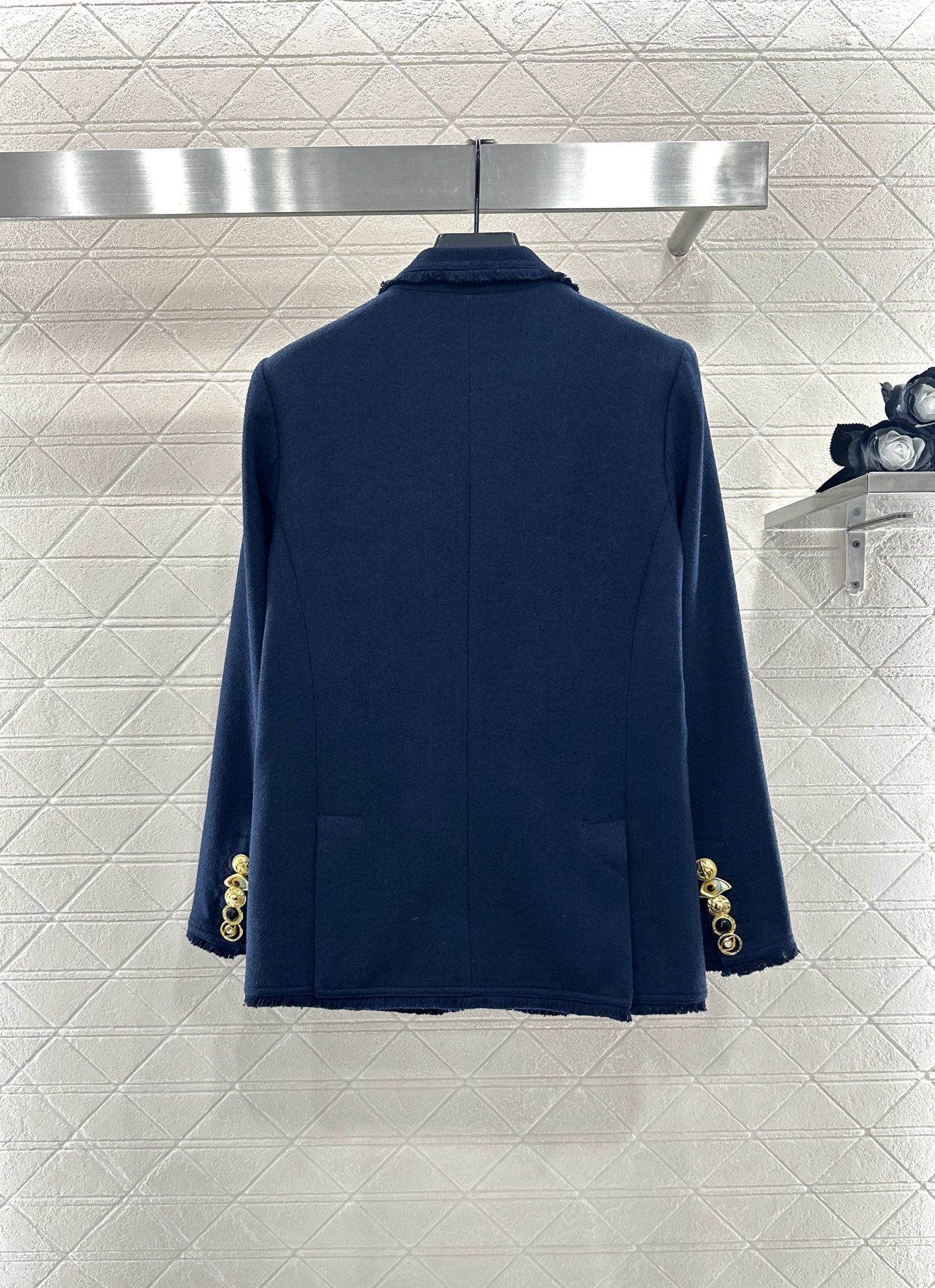 ♥Sch*♥2025新品上架 毛絮包边口袋西装外套定制YB进口棉毛材质，质感光泽，垂感更强，翻领正肩西装