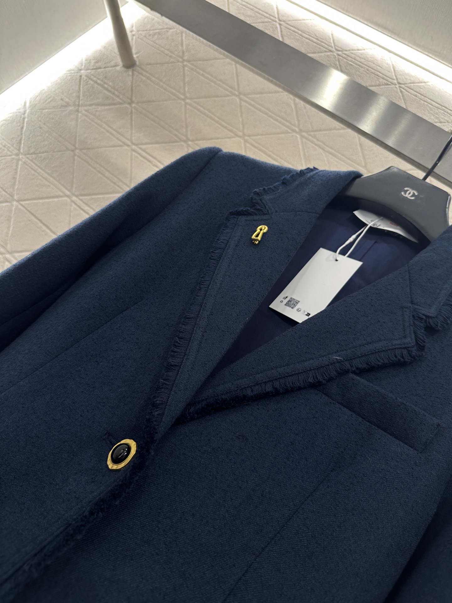 ♥Sch*♥2025新品上架 毛絮包边口袋西装外套定制YB进口棉毛材质，质感光泽，垂感更强，翻领正肩西装