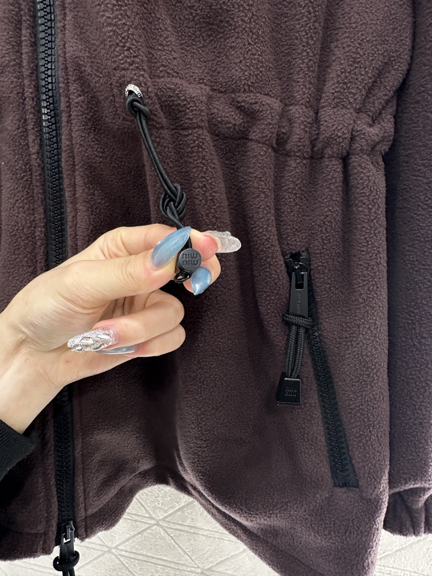 ♥Miumi*♥2025新品上架 泰迪毛绒连帽中长款外套定制YB进口摇粒绒材质，毛绒肌理，舒适保暖，连帽