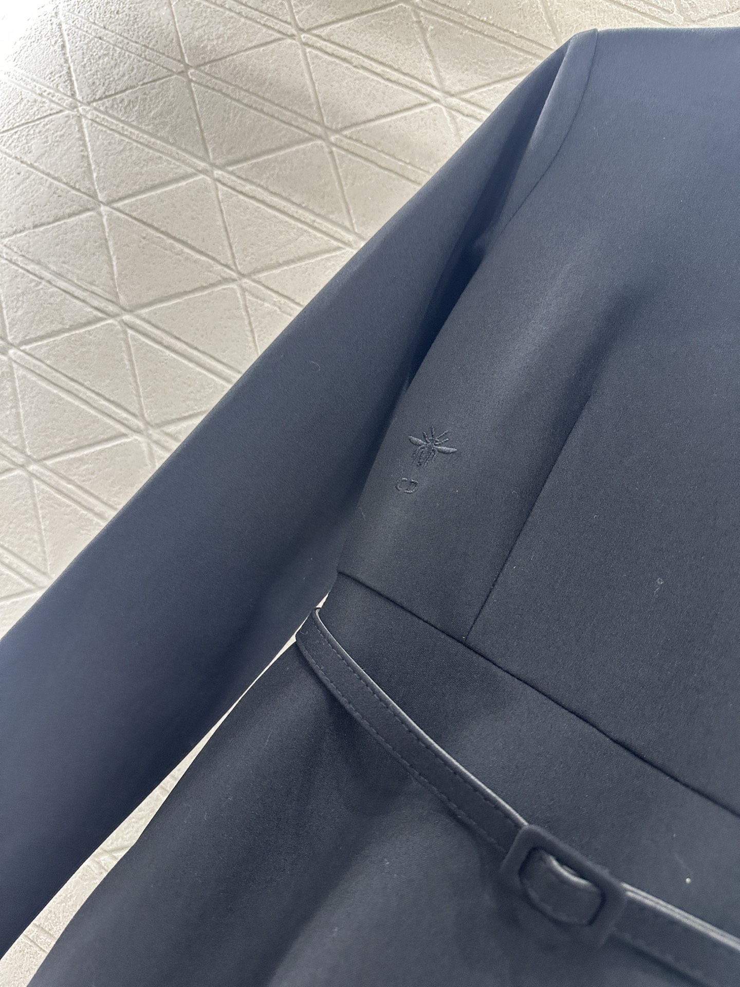 ♥Dio*♥2025新品上架 珍珠环绕腰带连衣裙定制YB进口棉毛材质，质感细腻，垂感有型，长袖圆领连衣裙