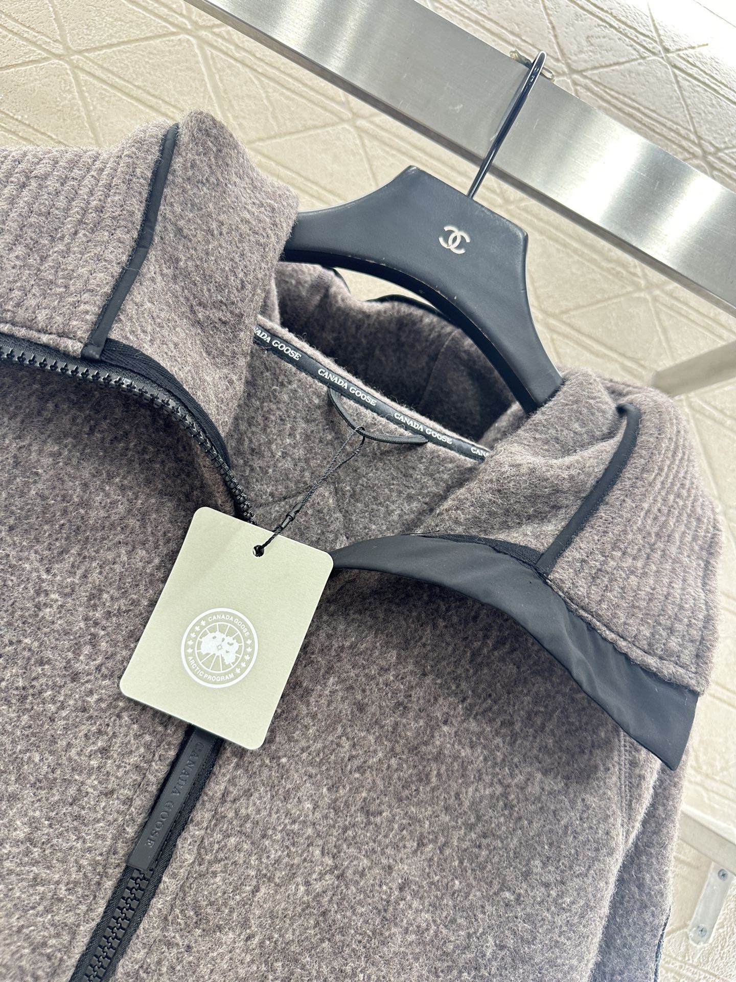 ♥Canada goos*♥2025新品上架 泰迪毛绒连帽高领外套定制YB进口泰迪毛绒材质，颗粒毛绒肌理