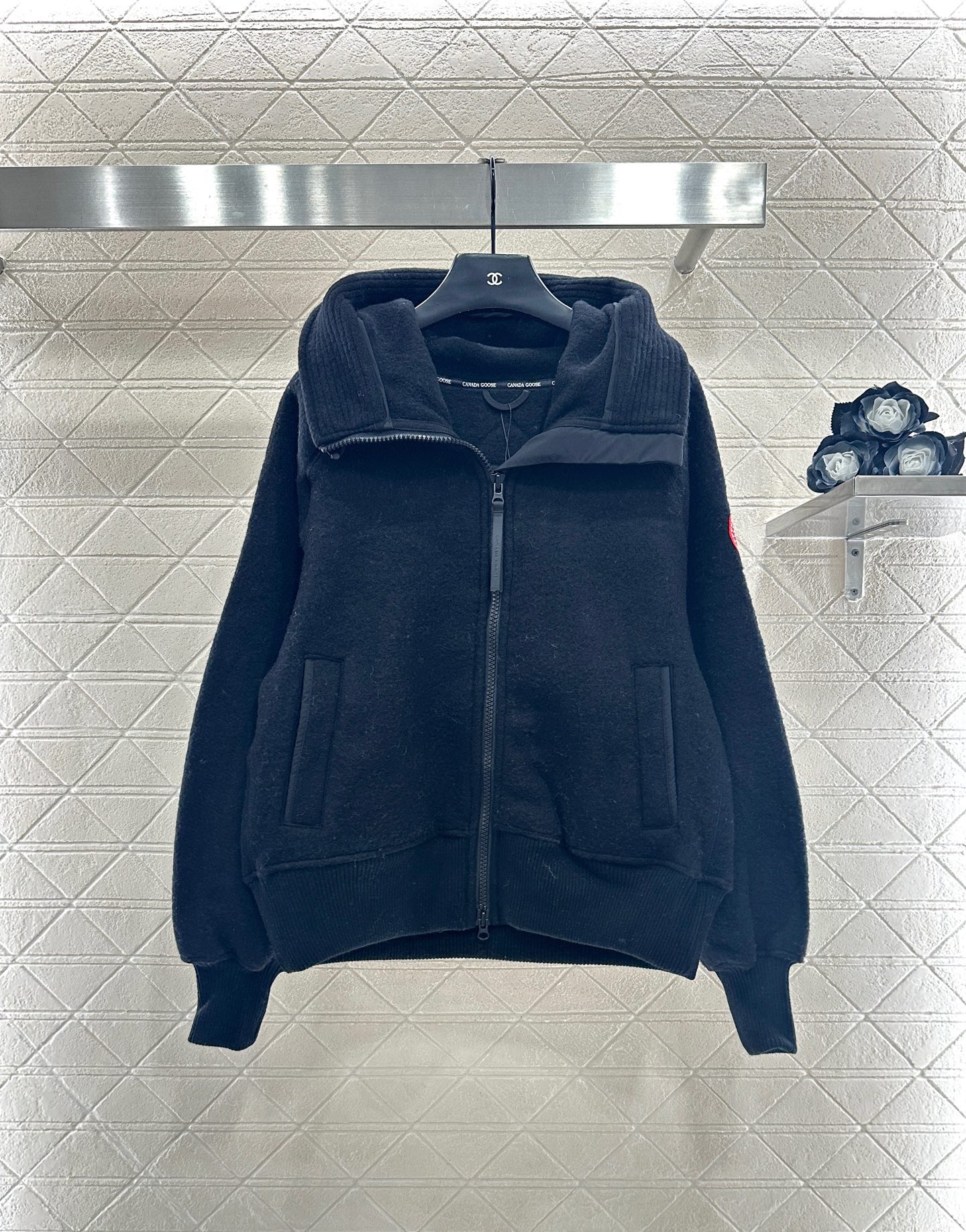 ♥Canada goos*♥2025新品上架 泰迪毛绒连帽高领外套定制YB进口泰迪毛绒材质，颗粒毛绒肌理