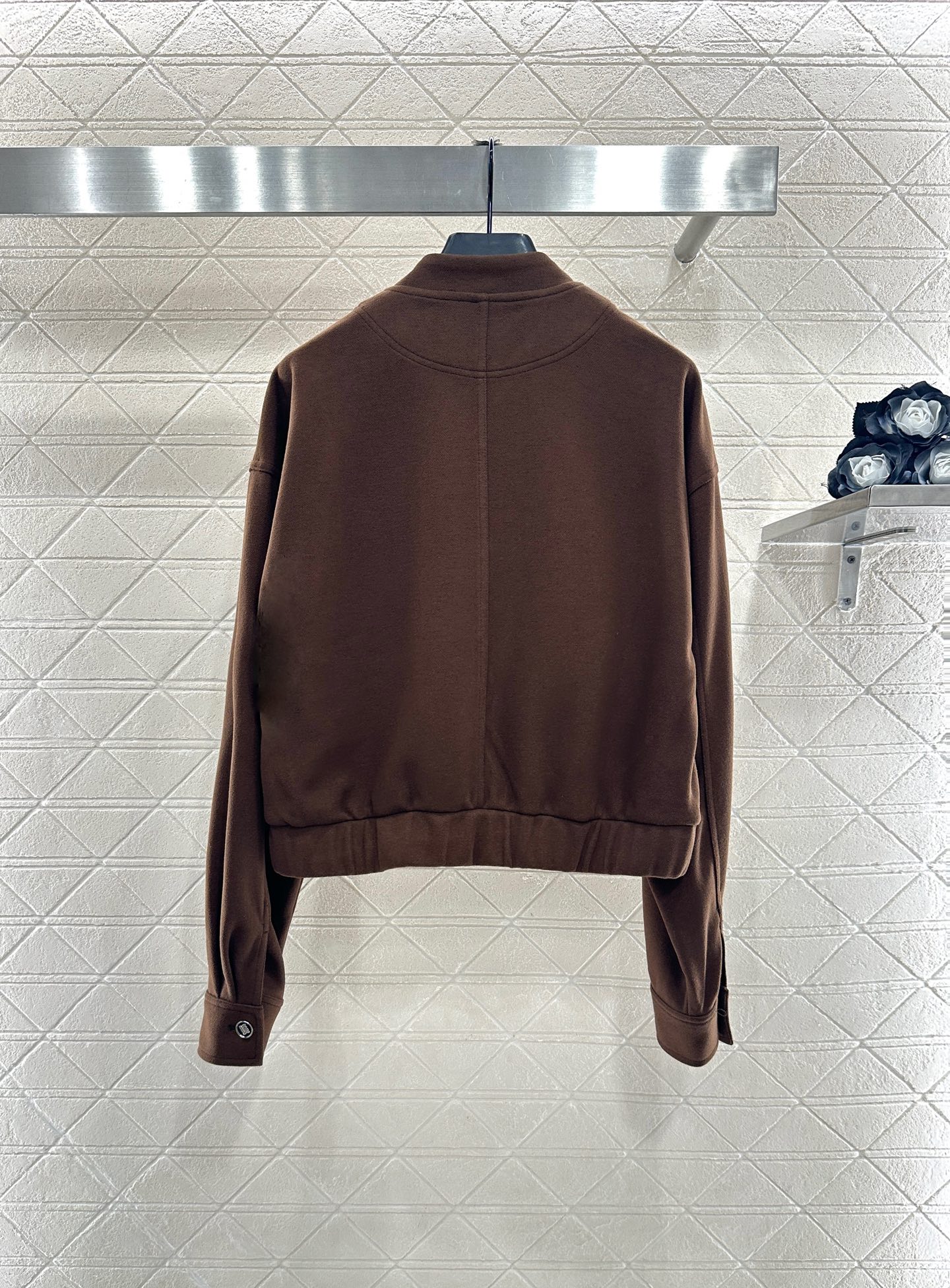 ♥Miumi*♥2025新品上架 螺纹棒球外套长裤套装定制YB进口棉纶材质，质感光泽，垂顺舒适，廓形棒球