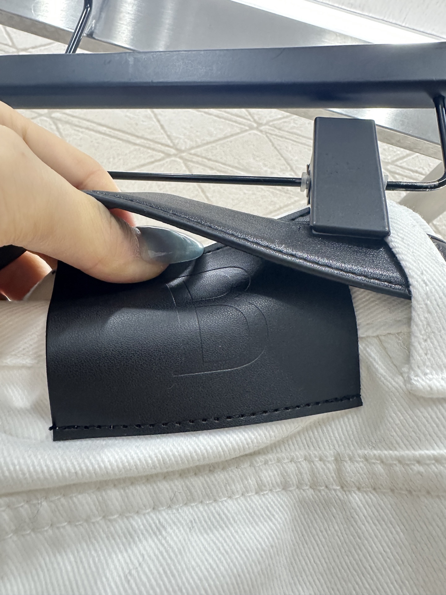 ♥BBR*♥2025新品上架 高腰格纹腰带牛仔长裤定制YB斜纹棉牛仔面料，透气性佳，柔软亲肤，高腰系扣对