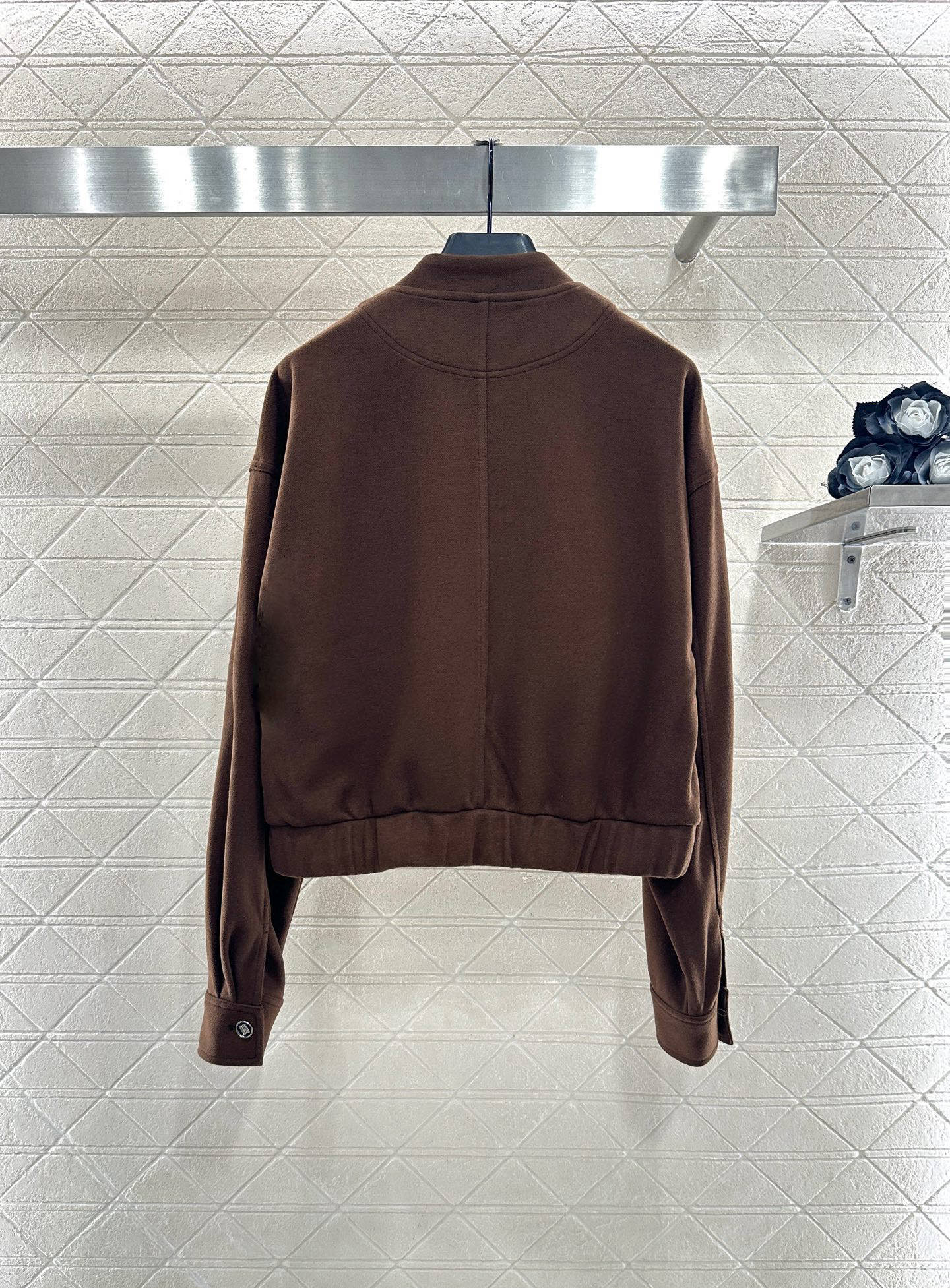 ♥Miumi*♥2025新品上架 螺纹棒球外套长裤套装定制YB进口棉纶材质，质感光泽，垂顺舒适，廓形棒球