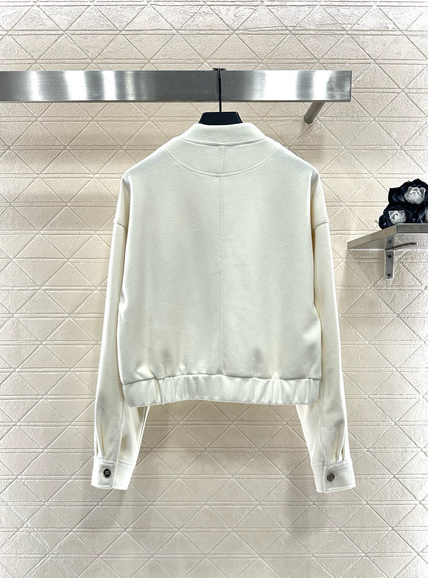 ♥Miumi*♥2025新品上架 螺纹棒球外套长裤套装定制YB进口棉纶材质，质感光泽，垂顺舒适，廓形棒球