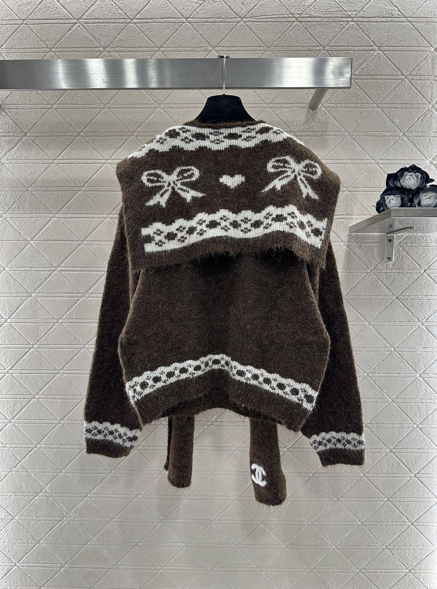 ♥Chane*♥2025新品上架 披肩针织毛衣两件套定制YB羊毛针织材质，穿搭保暖，肌理明显，针织套头披