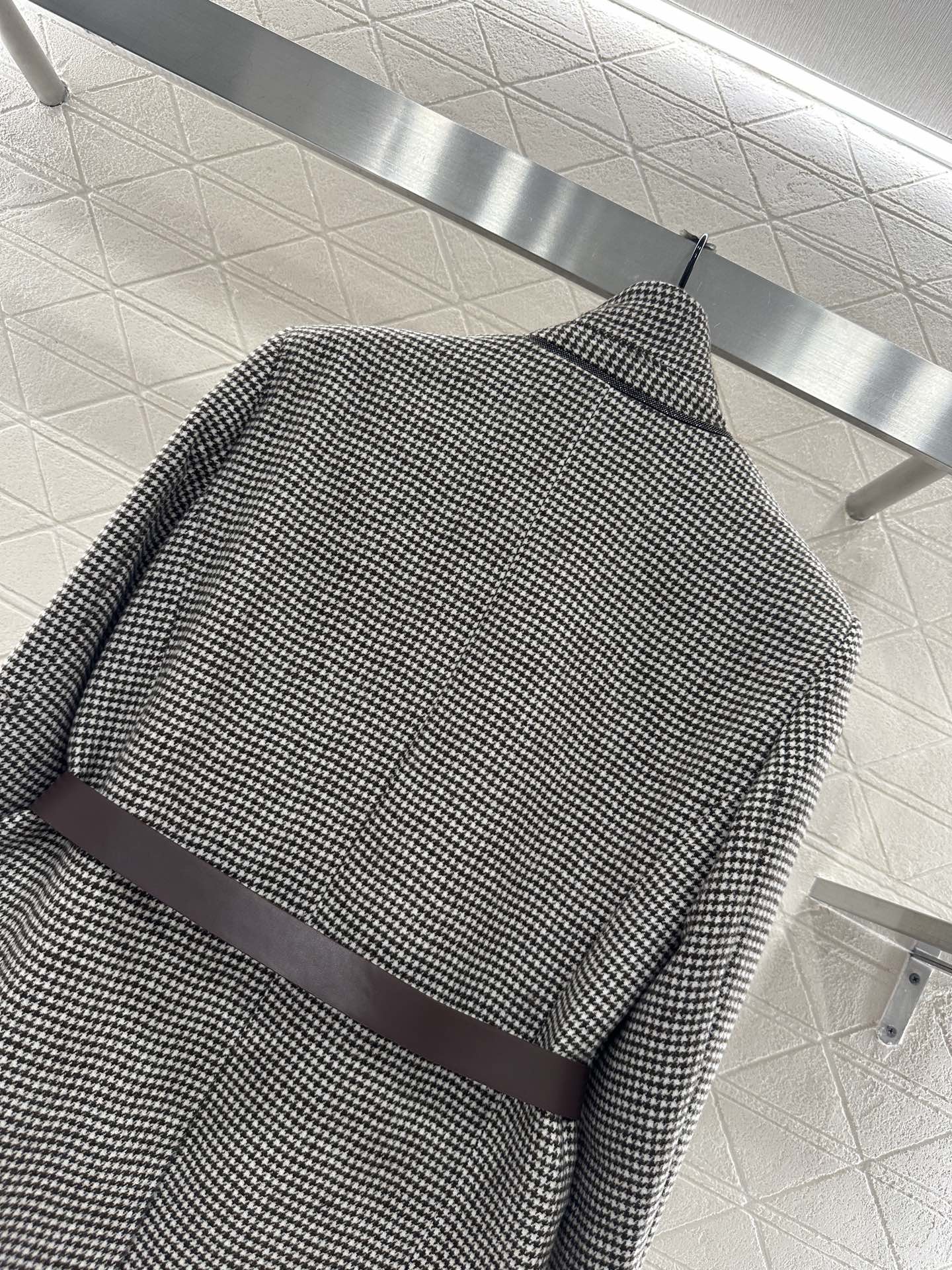 Houndstooth Belted Blazer - Long Sleeve Wool Blend Jacket for Women 7 i1760186094908 2989 0 4
