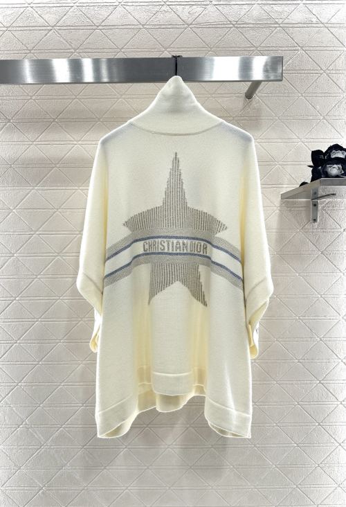 Dior Wool and Cashmere Knit Cape with Star Motif 1 Dior Wool and Cashmere Knit Cape with Star Motif