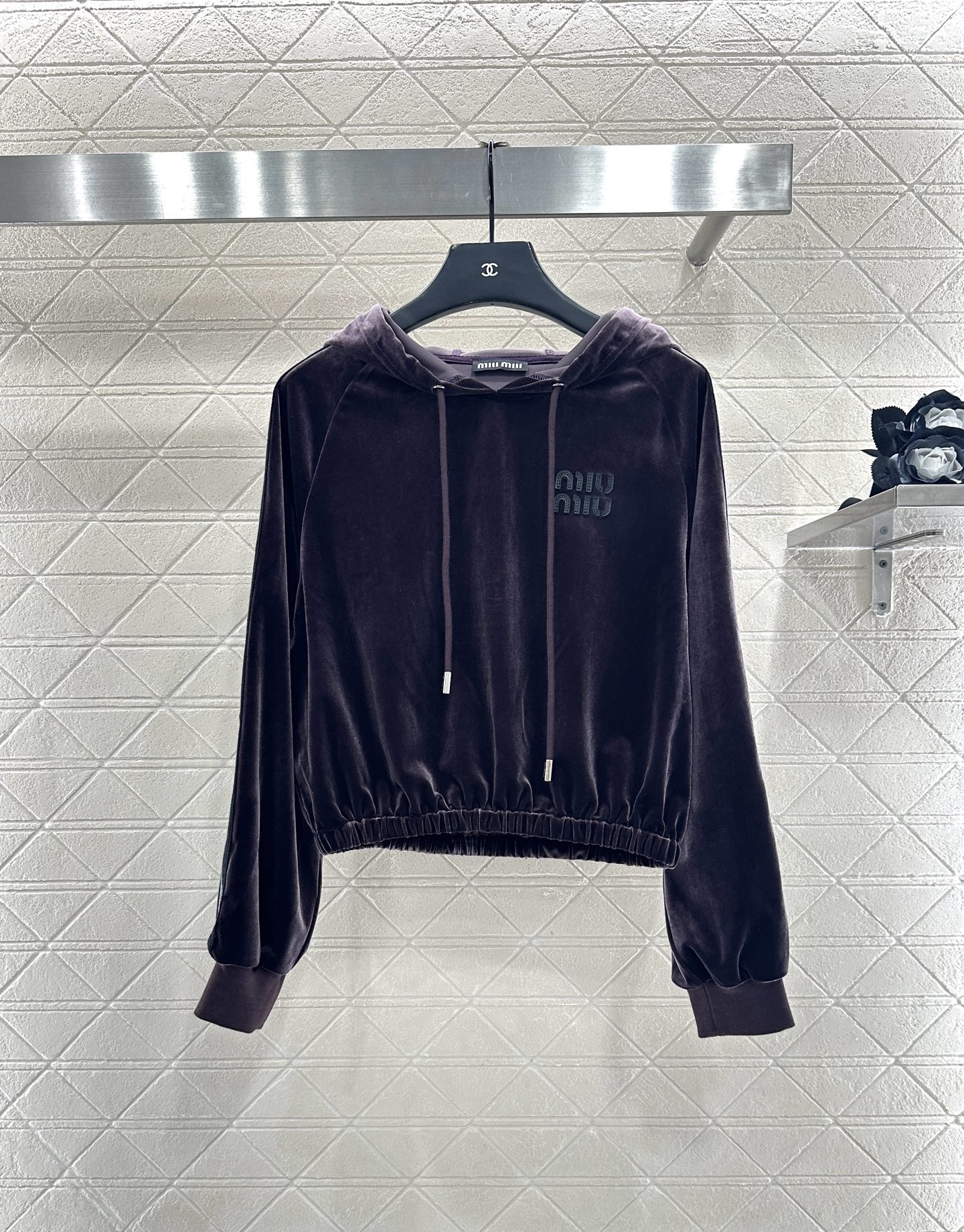 Miu Miu Velvet Hoodie Set CT83768, Hooded Sweatshirt and Pants