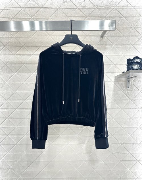 Miu Miu Velvet Hoodie and Pants Set - Chic Loungewear for Women 1 Miu Miu Velvet Hoodie and Pants Set - Chic Loungewear for Women