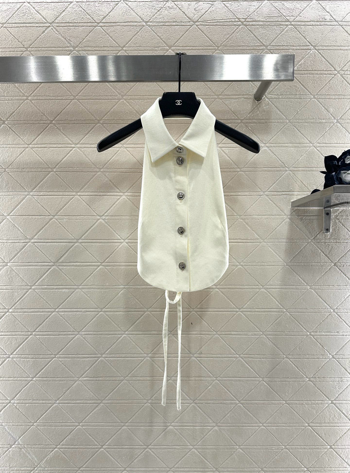 ♥Chane*♥2025新品上架 收腰挂脖背心长裤套装定制YB斜纹全棉材质，质感挺括，舒适光泽，挂脖背心