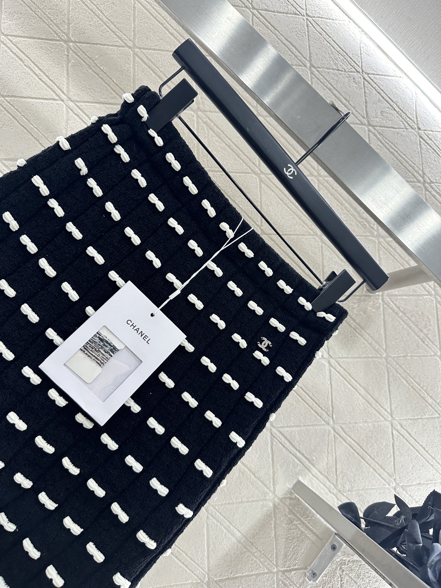 ♥Chane*♥2025新品上架 蝴蝶结针织短裙定制YB羊毛纱线织造，质感高级舒适，高腰弹力直筒半裙剪裁