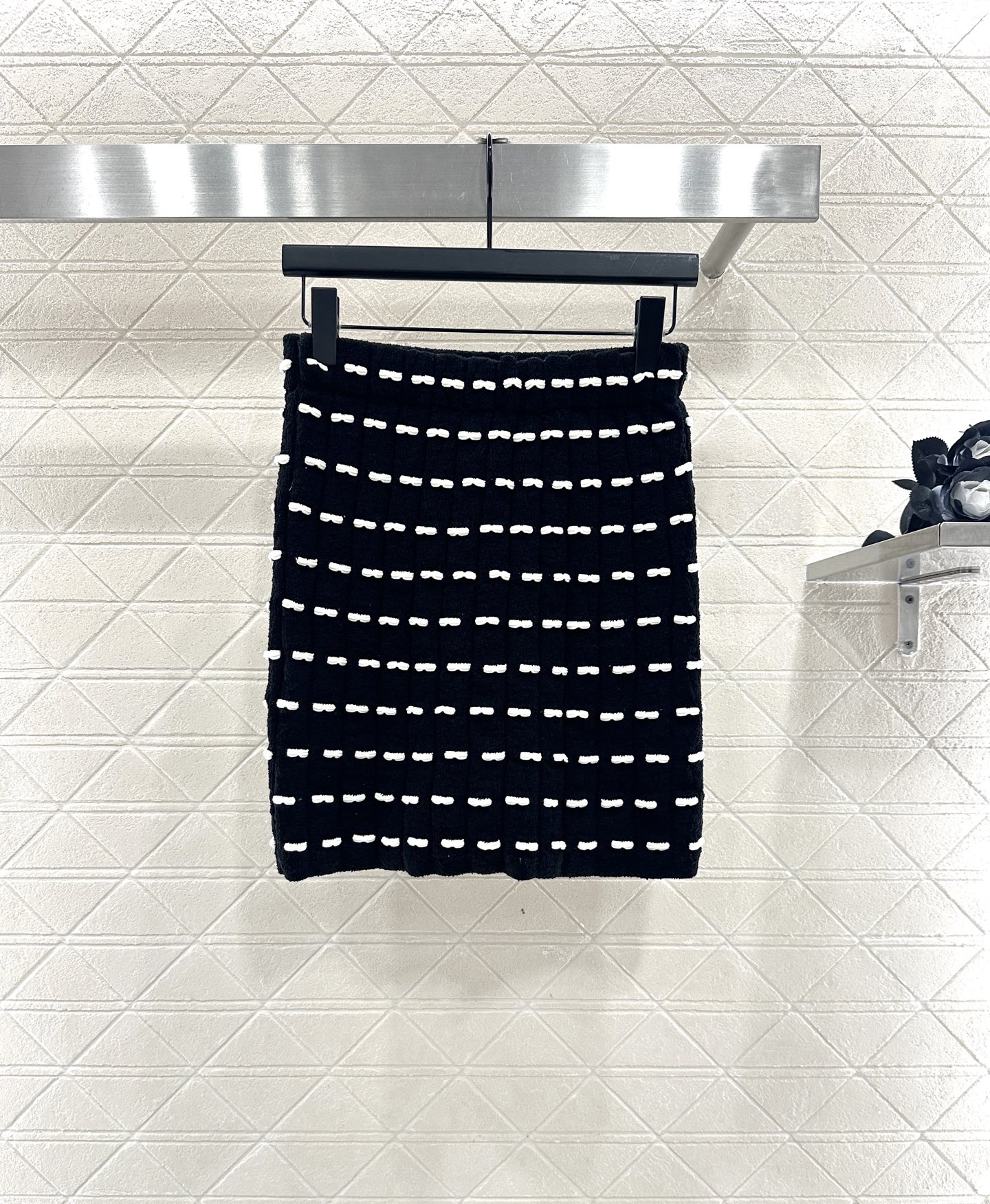 ♥Chane*♥2025新品上架 蝴蝶结针织短裙定制YB羊毛纱线织造，质感高级舒适，高腰弹力直筒半裙剪裁