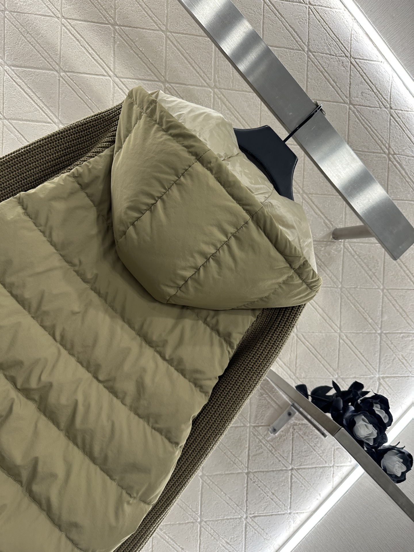 ♥BC*♥2025新品上架 针织拼接连帽羽绒外套定制YB进口防风防水尼龙材质，其工艺还原升级材质，提升秋