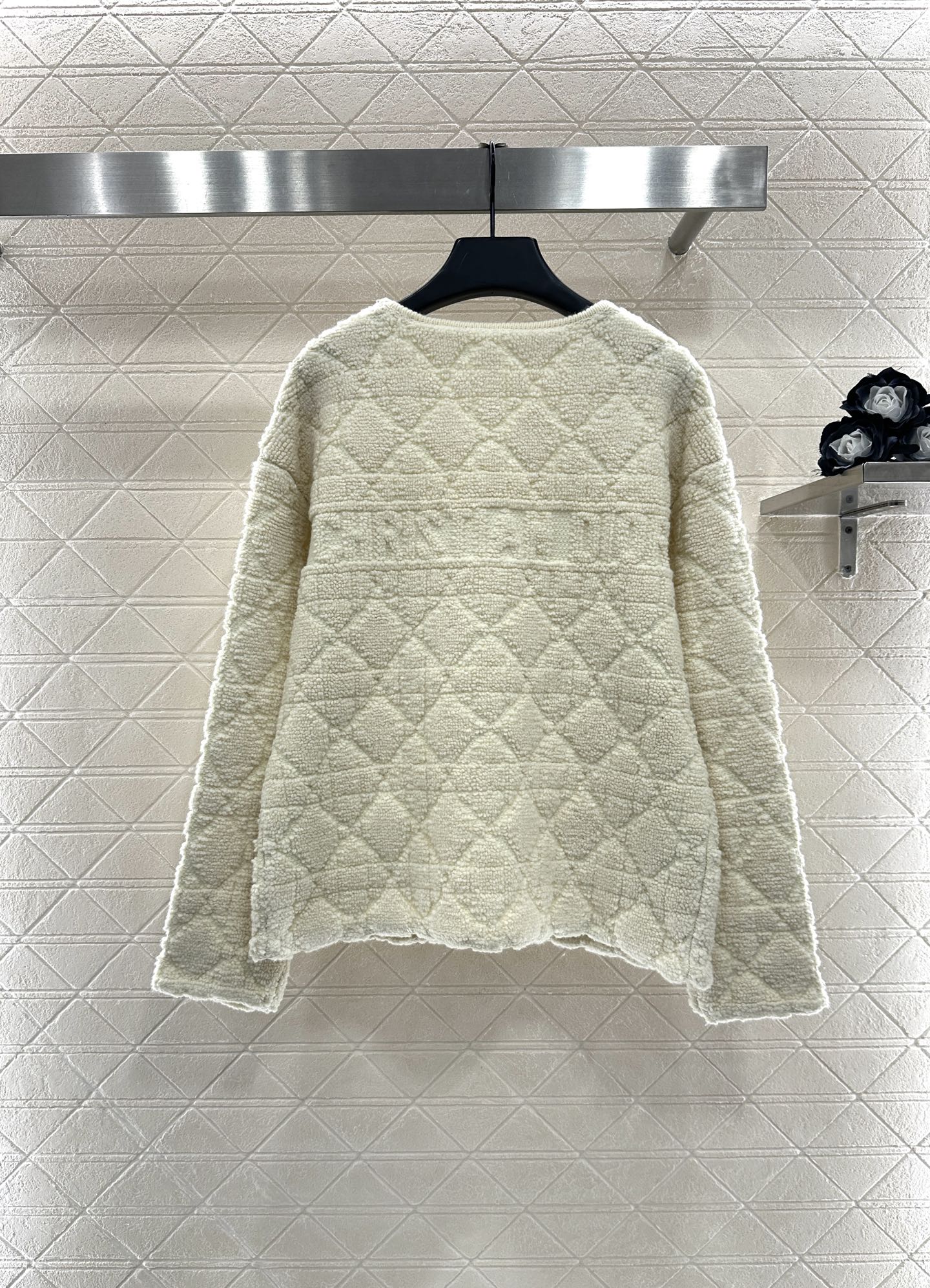 ♥Dio*♥2025新品上架 藤格纹提花开衫外套定制YB羊毛针织材质，舒适保暖，质感上乘，圆领系扣针织开