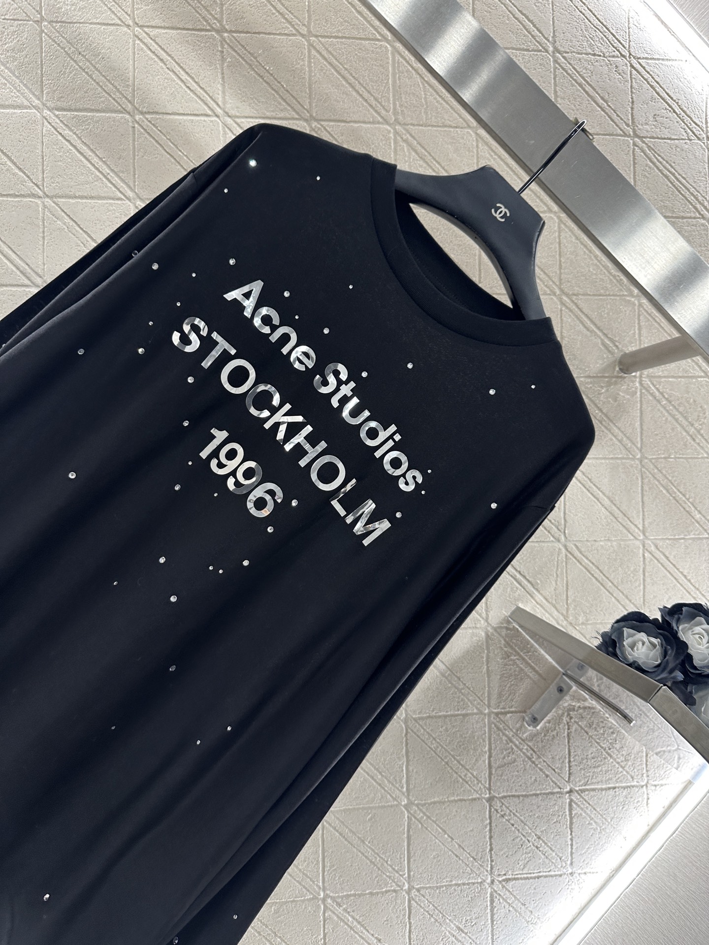 ♥Acne studio*♥2025新品上架 水钻字母长袖上衣定制YB斜纹全棉材质，质感舒适，弹力十足，