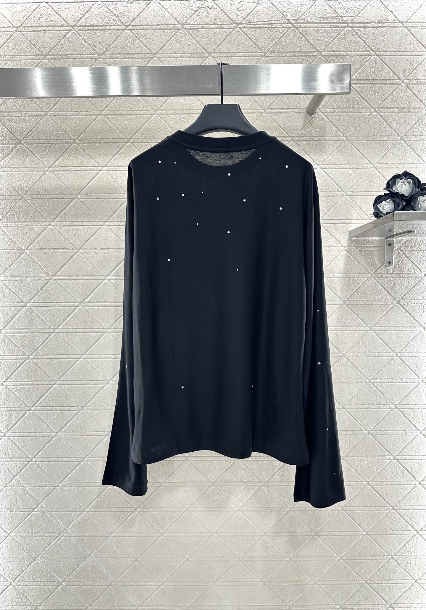 ♥Acne studio*♥2025新品上架 水钻字母长袖上衣定制YB斜纹全棉材质，质感舒适，弹力十足，