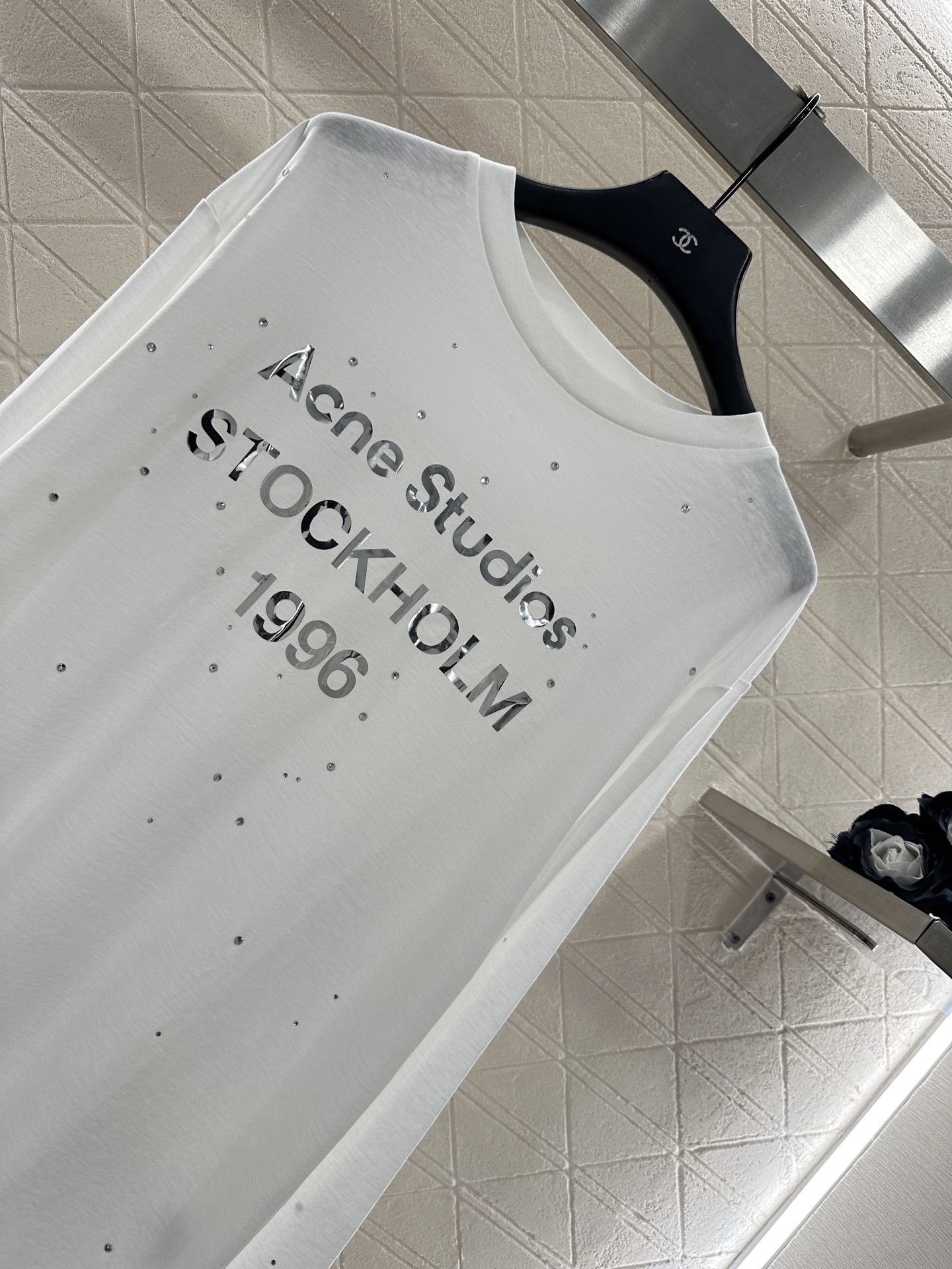 ♥Acne studio*♥2025新品上架 水钻字母长袖上衣定制YB斜纹全棉材质，质感舒适，弹力十足，