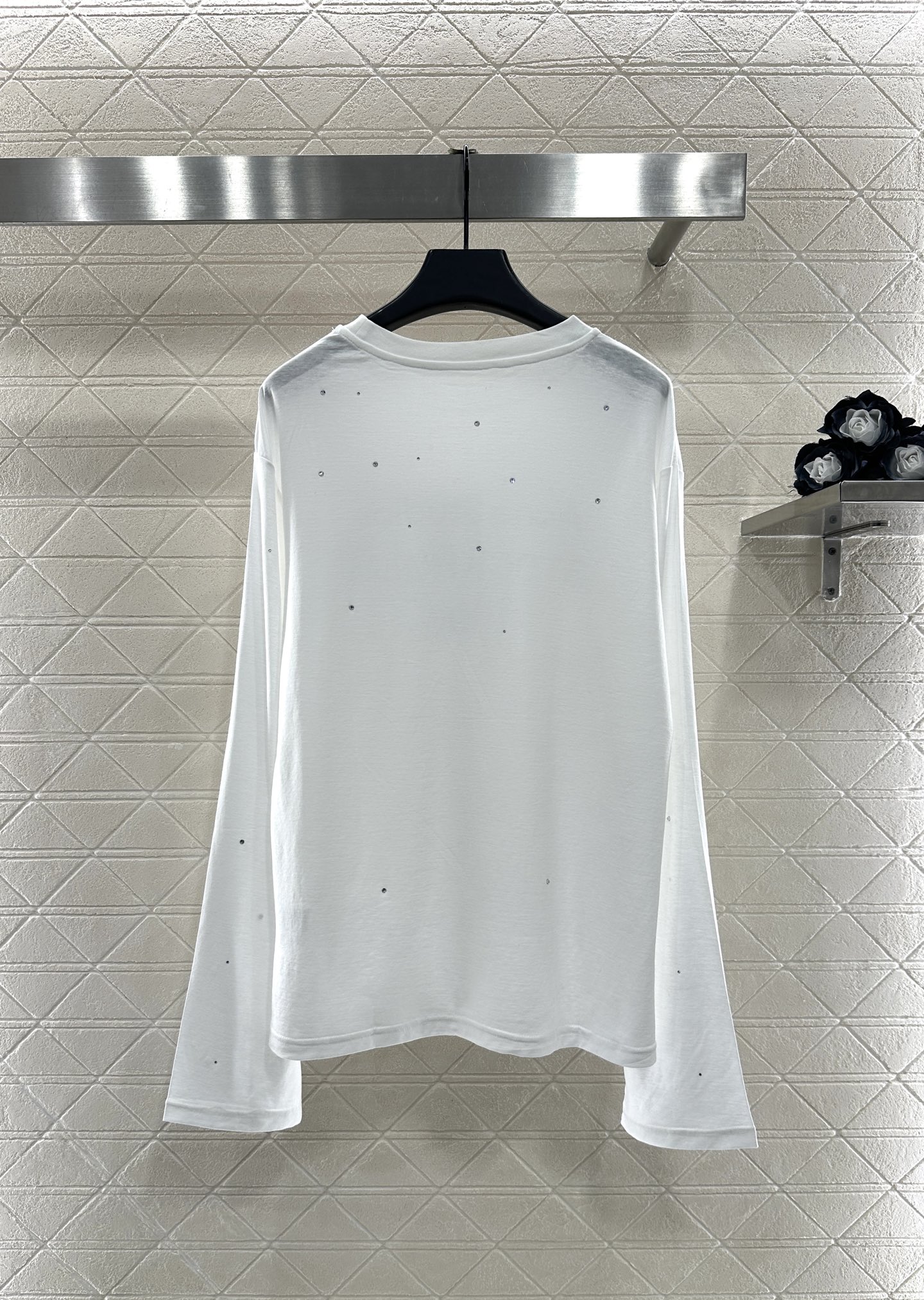 ♥Acne studio*♥2025新品上架 水钻字母长袖上衣定制YB斜纹全棉材质，质感舒适，弹力十足，