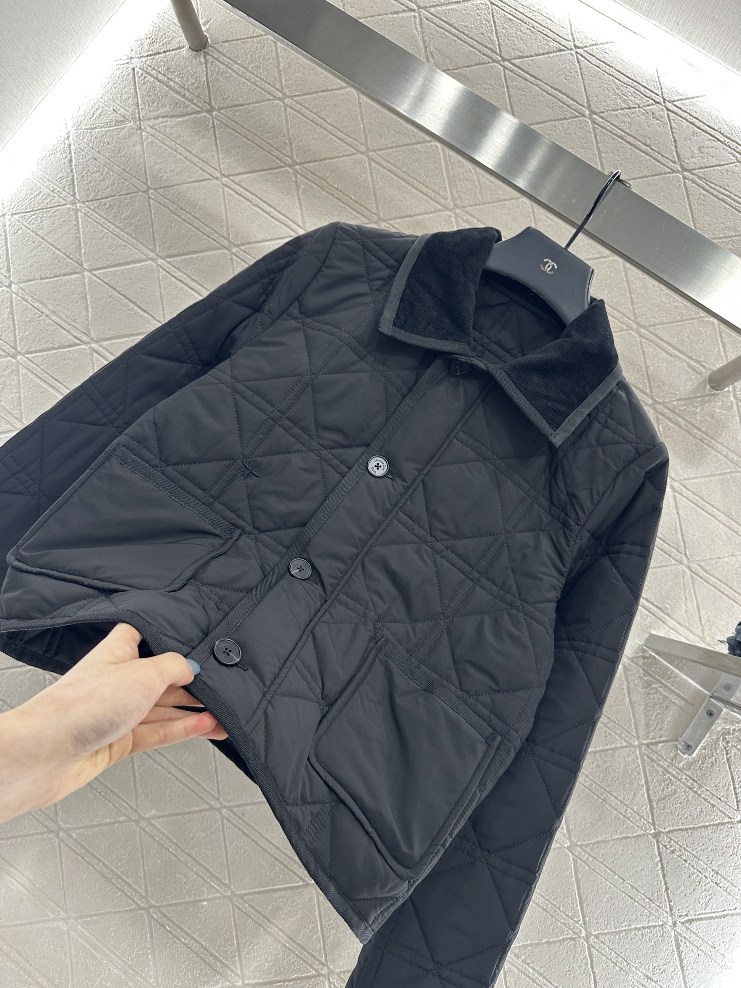 ♥Dio*♥2025新品上架 灯芯绒藤格纹棉服外套定制YB防风防水尼龙材质，羽绒棉填充内里，整件轻盈保暖